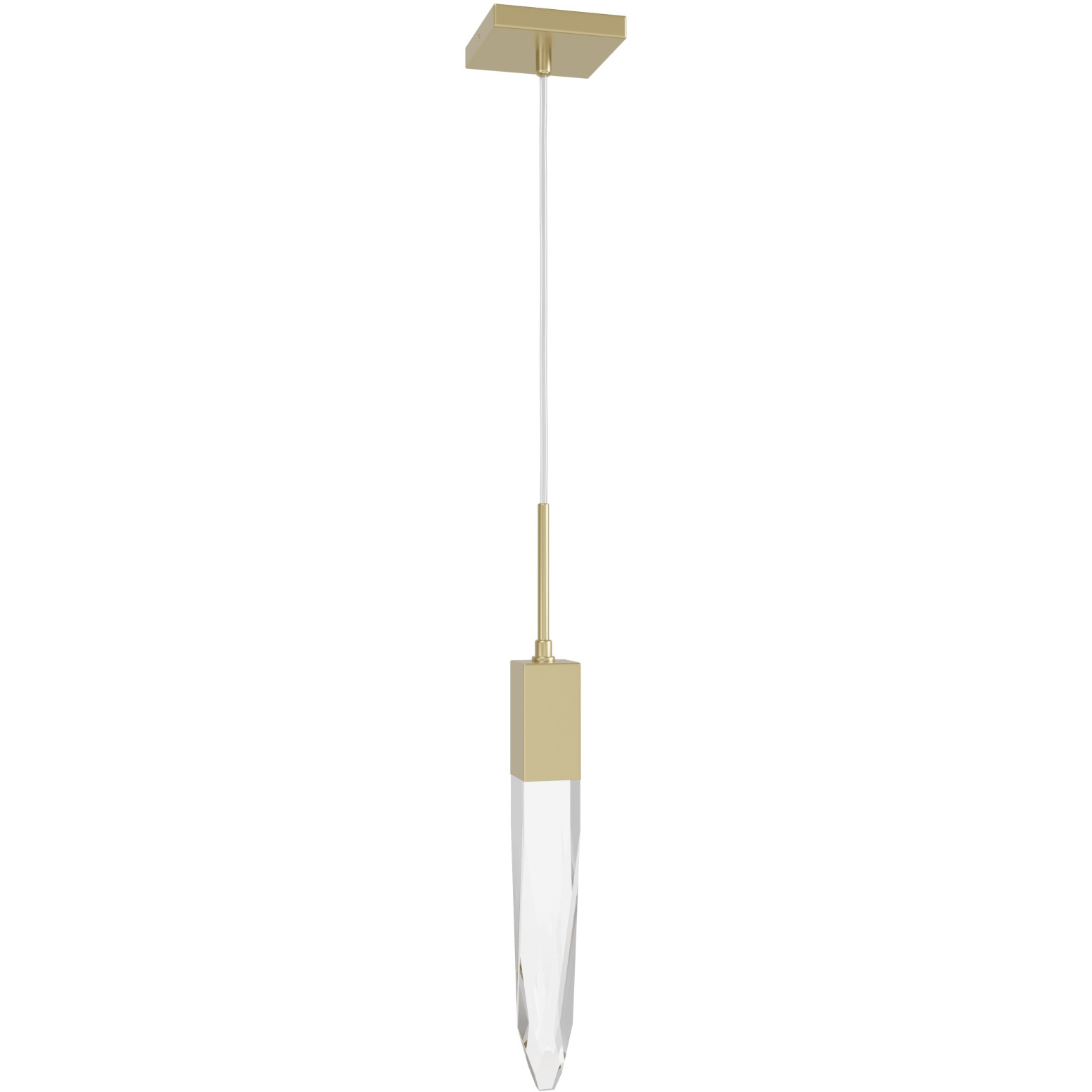 Aspen LED 2 inch Brushed Brass Pendant Ceiling Light in Clear