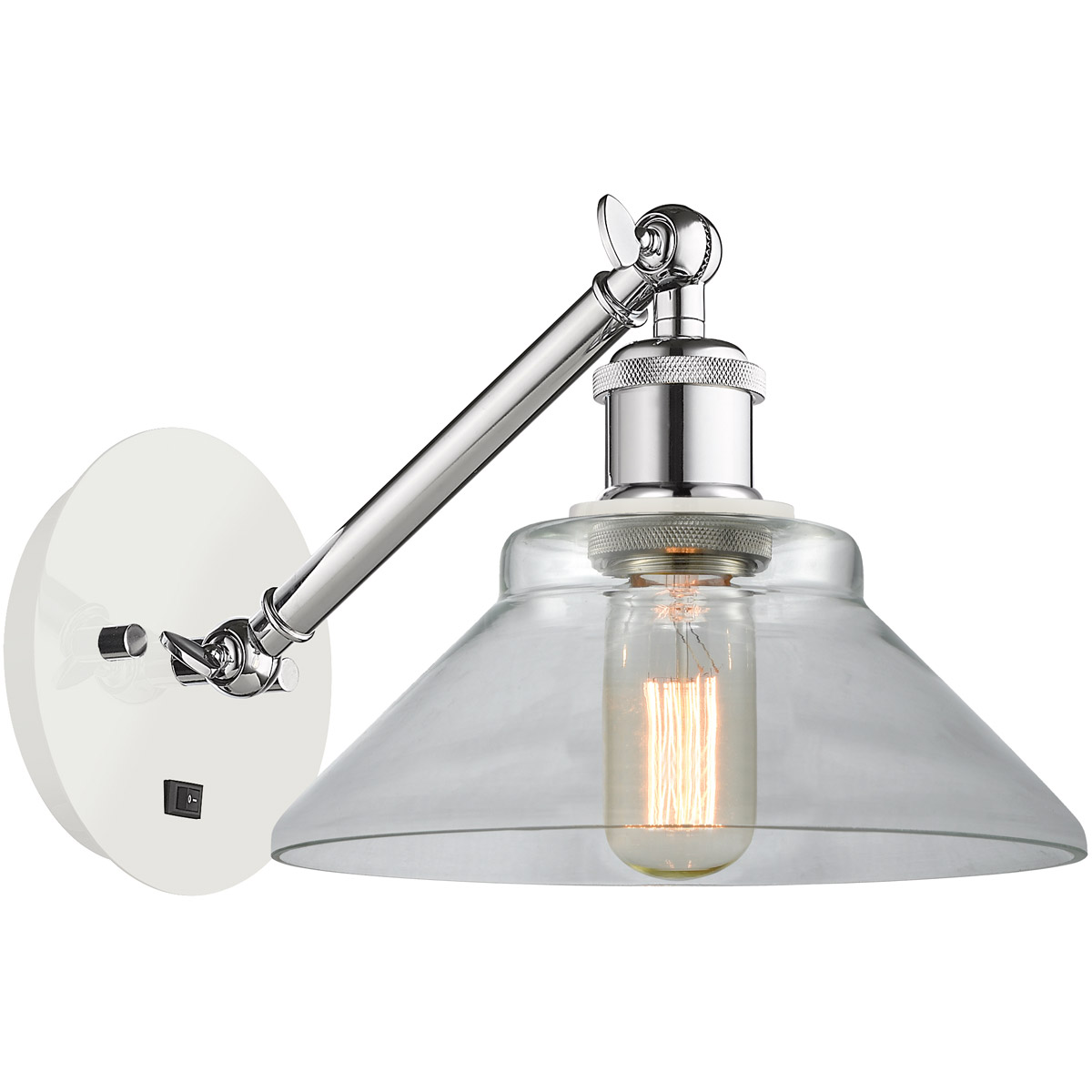 Ballston Orwell LED 8 inch White and Polished Chrome Sconce Wall Light