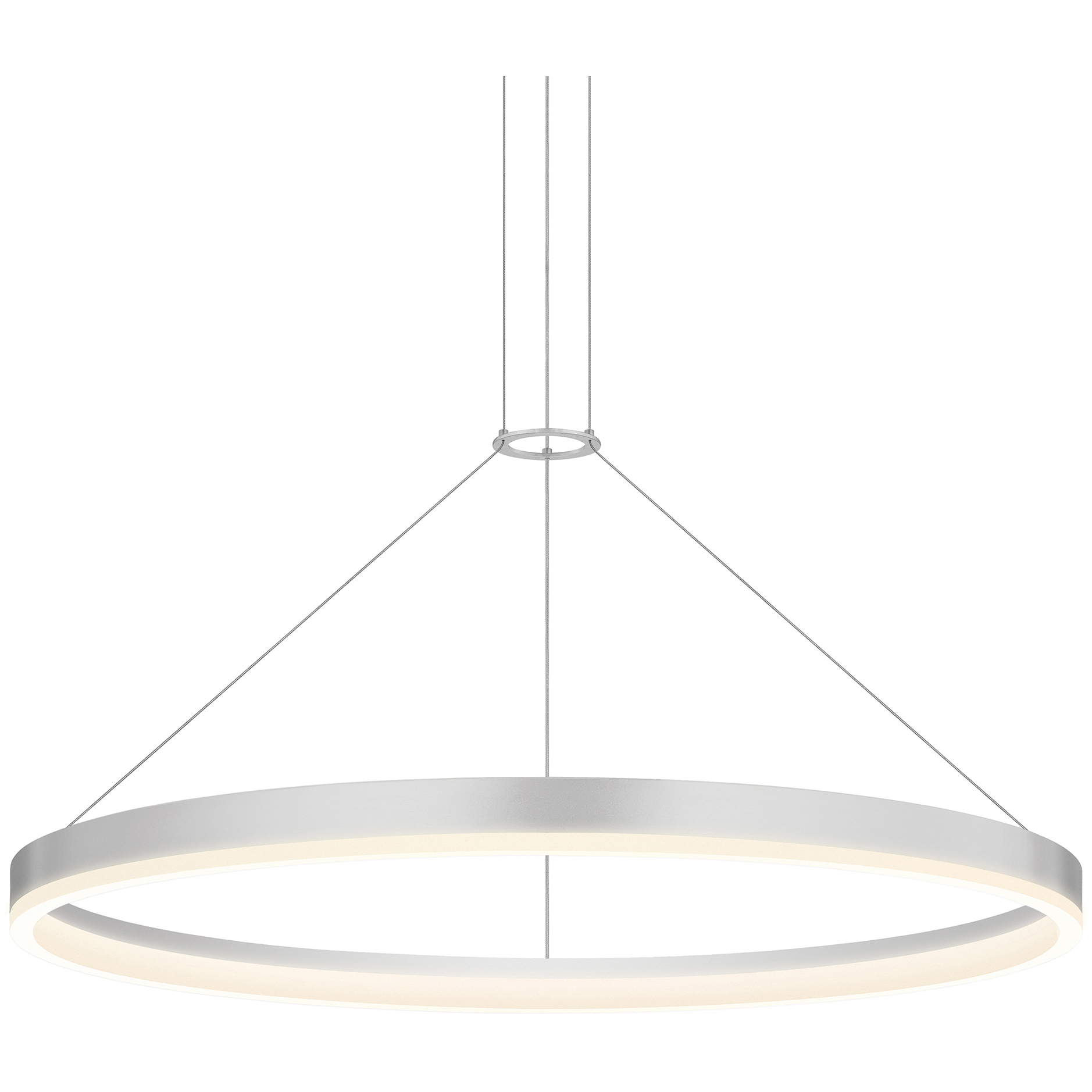 Corona LED 31.5 inch Bright Satin Aluminum Pendant Ceiling Light in 3000K, Add 20 ft. Cord