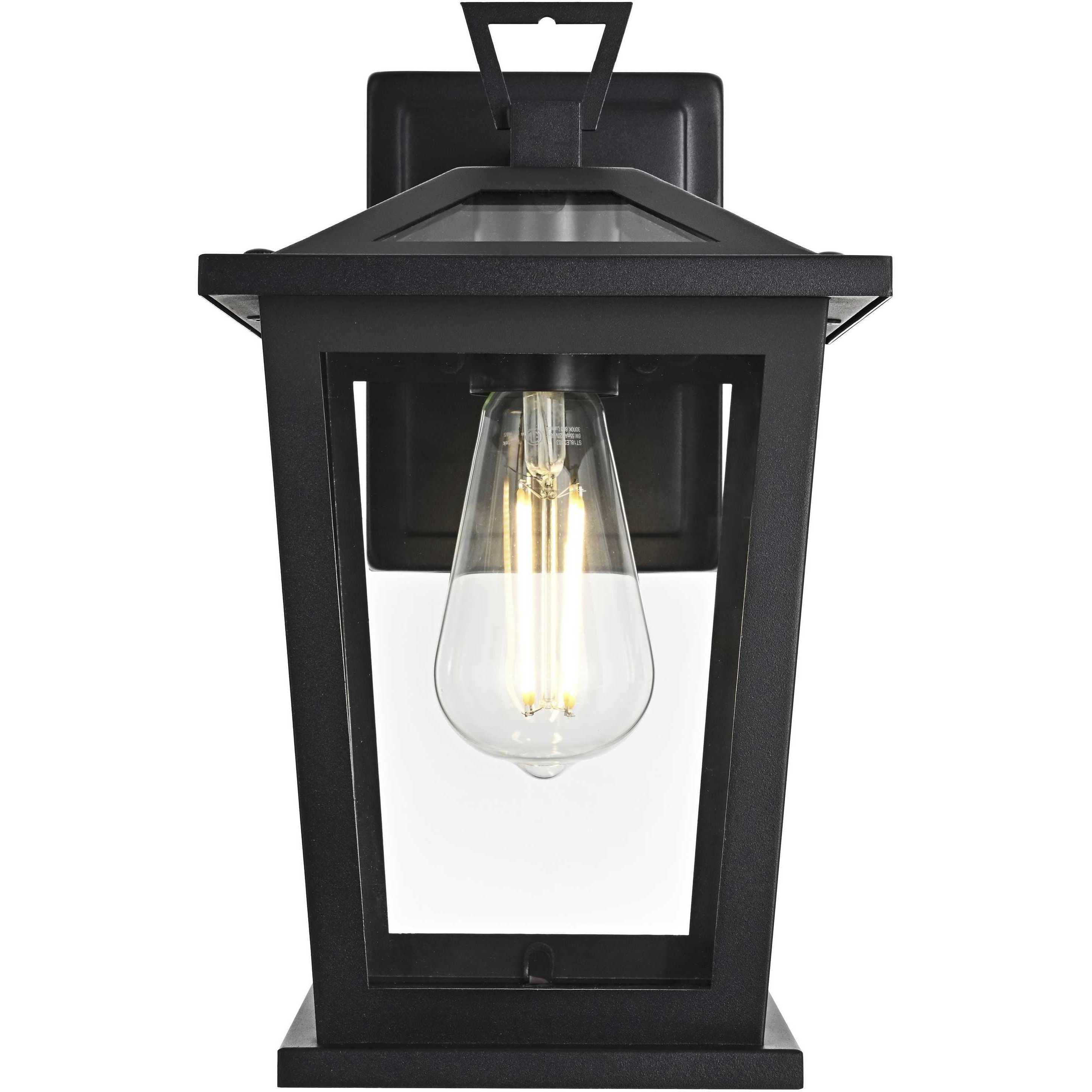 Cayman 1 Light 12 inch Black Outdoor Wall Sconce