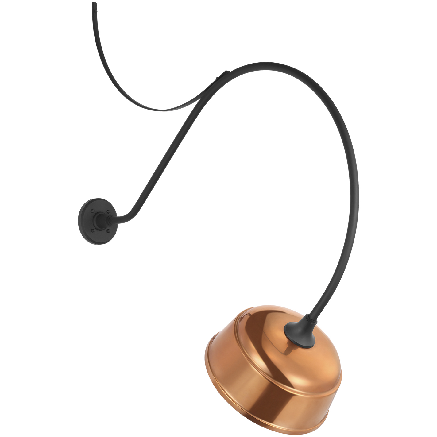 Thomas O'Brien Academy Barn Light LED 43 inch Matte Black Anchored Larrabee Barn Light in 12.5" Soft Copper Rockhouse Shade