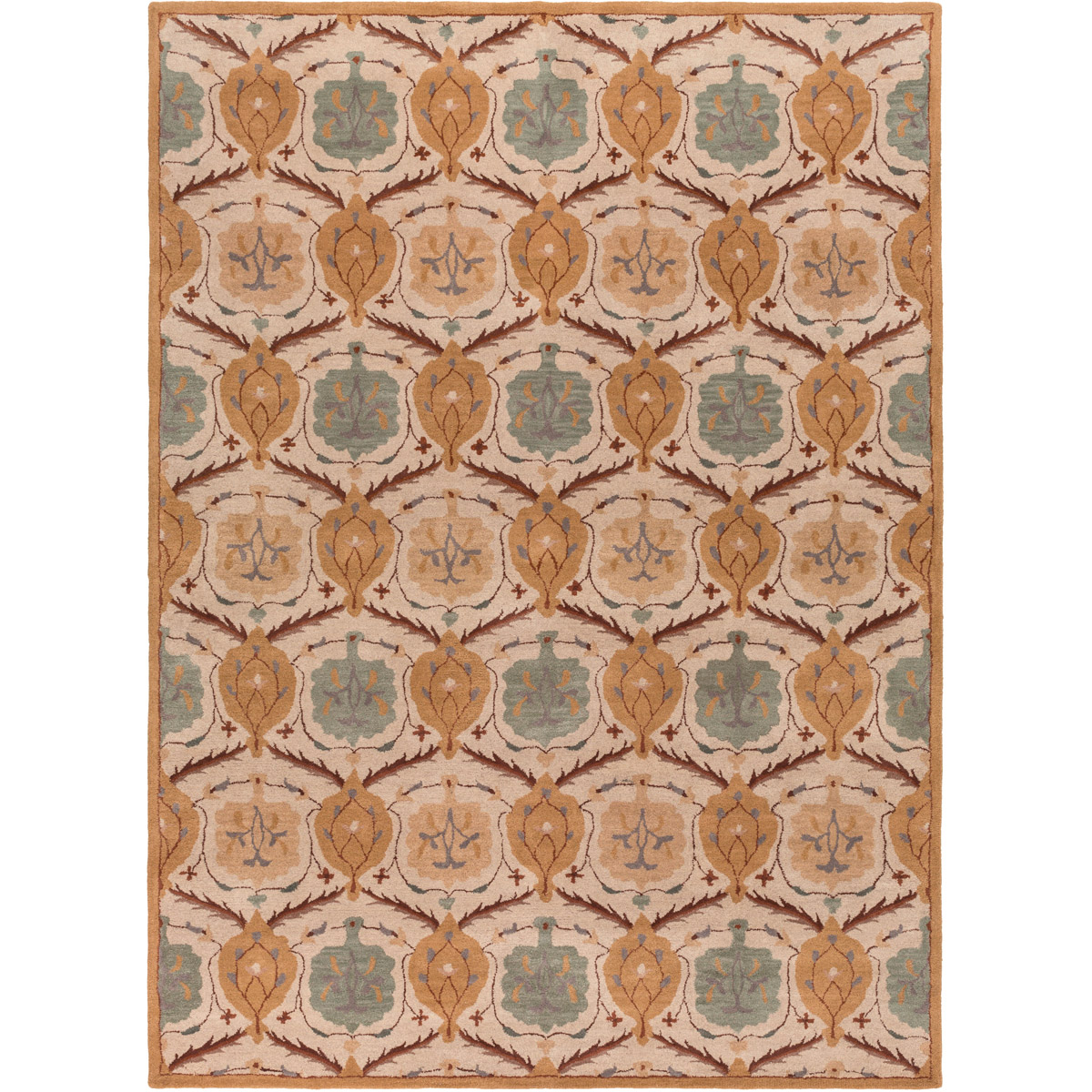 Caesar 180 X 144 inch Khaki, Medium Gray, Tan, Camel, Dark Brown, Wood Rug