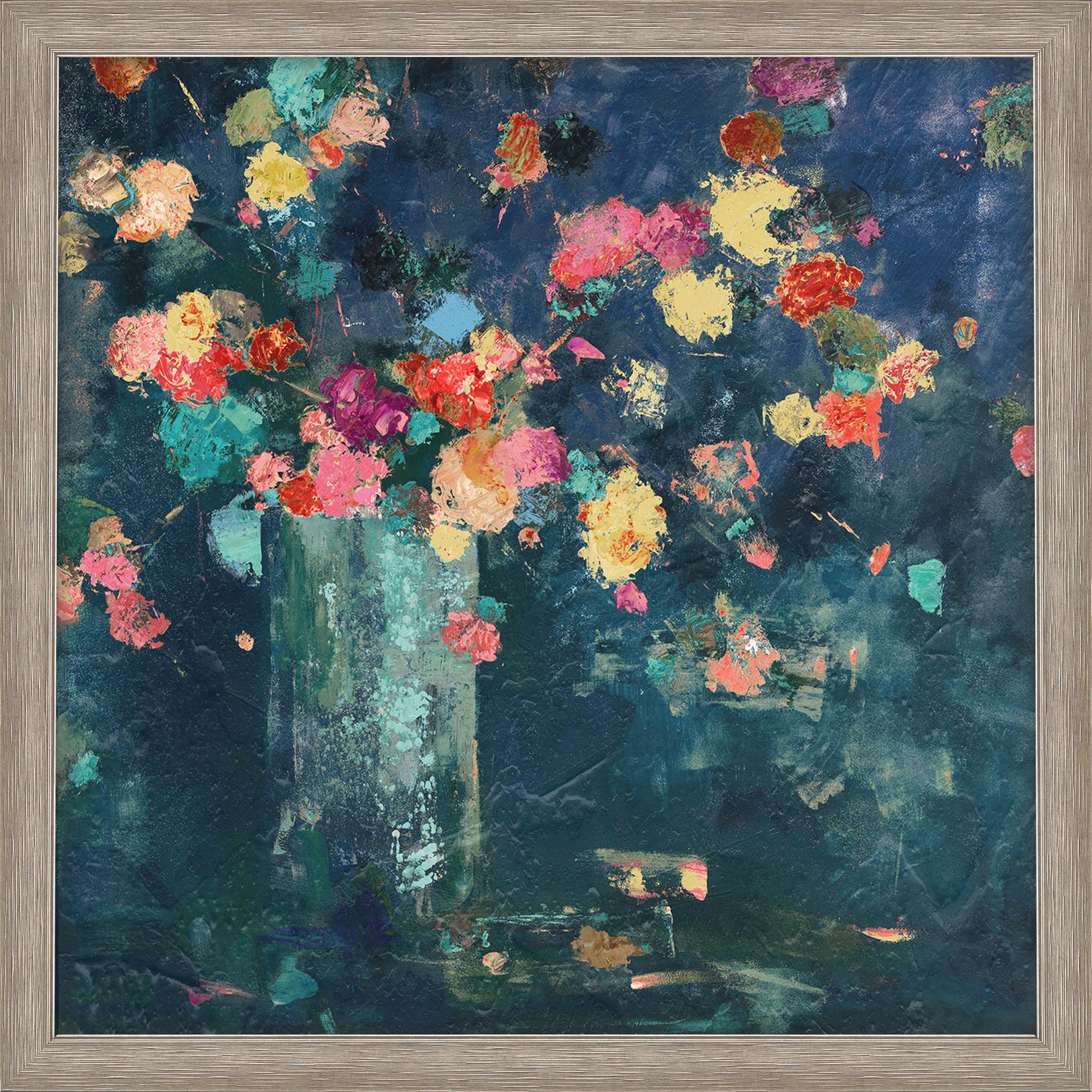 Paragon Blue and Pink and Yellow Framed Art
