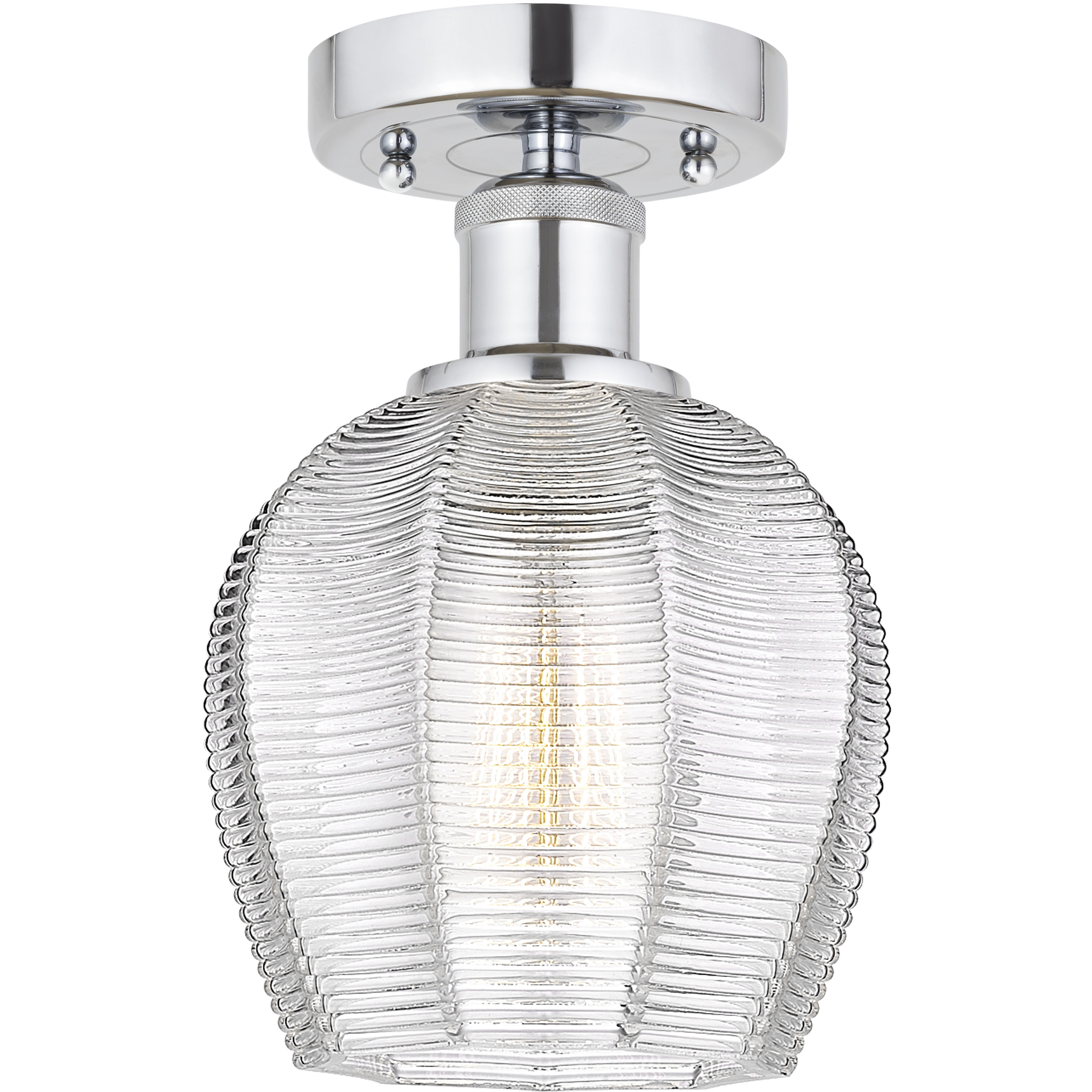Edison Norfolk 1 Light 6 inch Polished Chrome Semi-Flush Mount Ceiling Light in Clear Glass