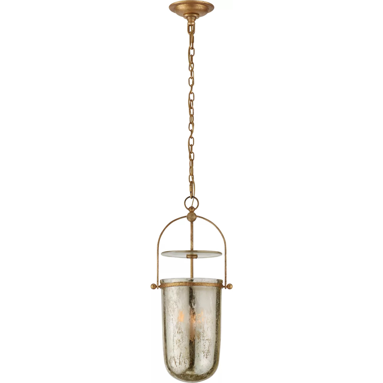 Chapman & Myers Lorford 3 Light 10 inch Gilded Iron Lantern Pendant Ceiling Light in Mercury Glass