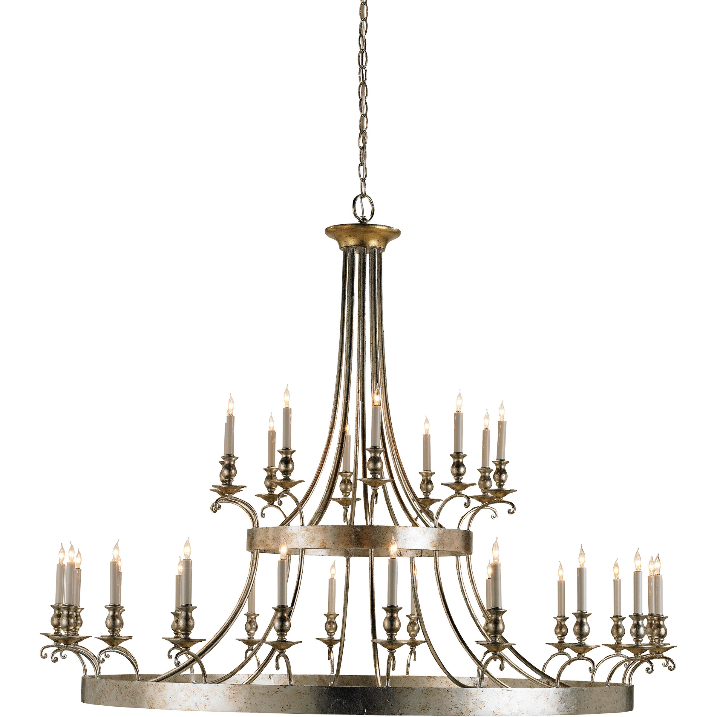 Lodestar 30 Light 65 inch Granello Silver Leaf and Antique Gold Leaf Chandelier Ceiling Light