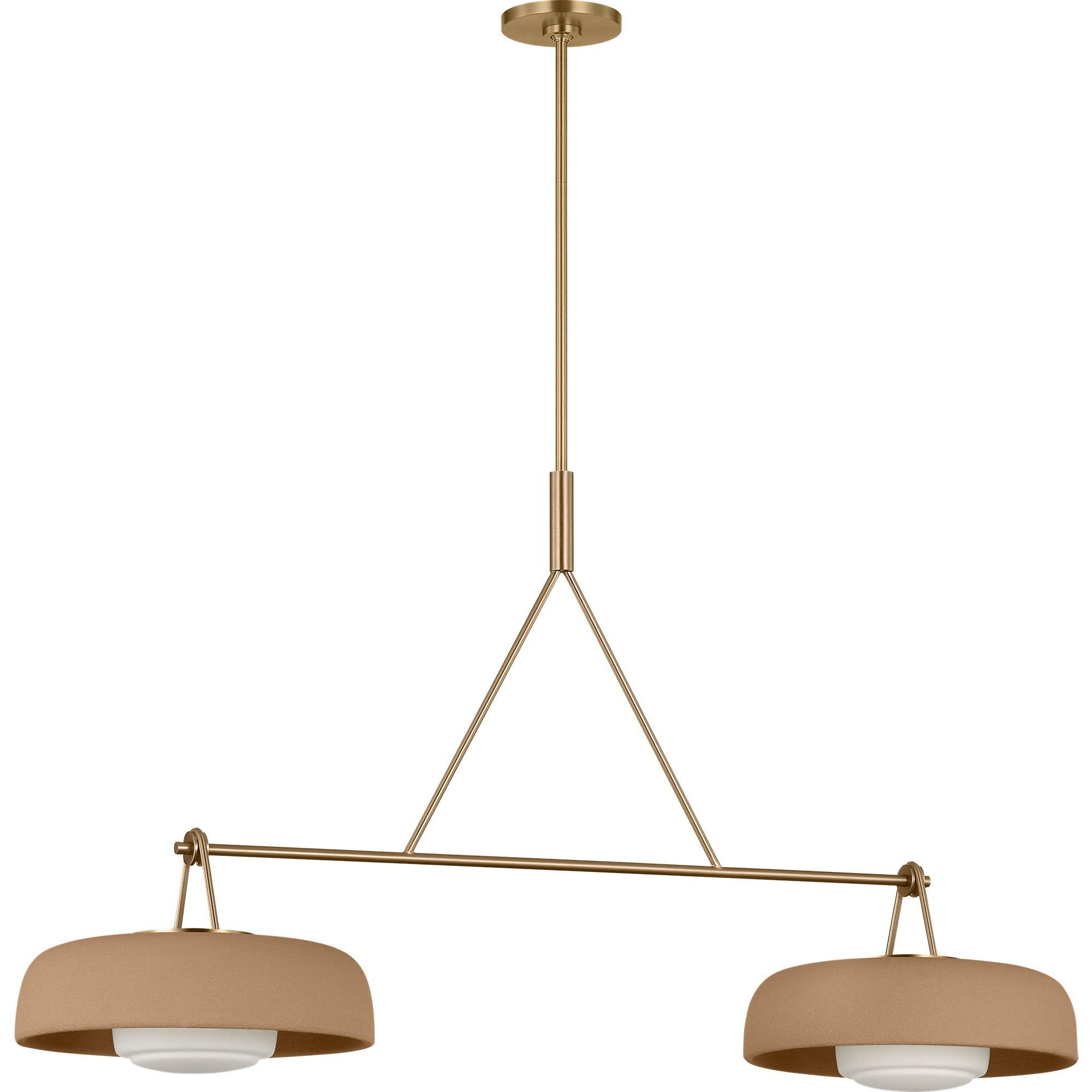 Richard June Liora 2 Light 47 inch Estate Brass Chandelier Ceiling Light in LED, Toast Stoneware