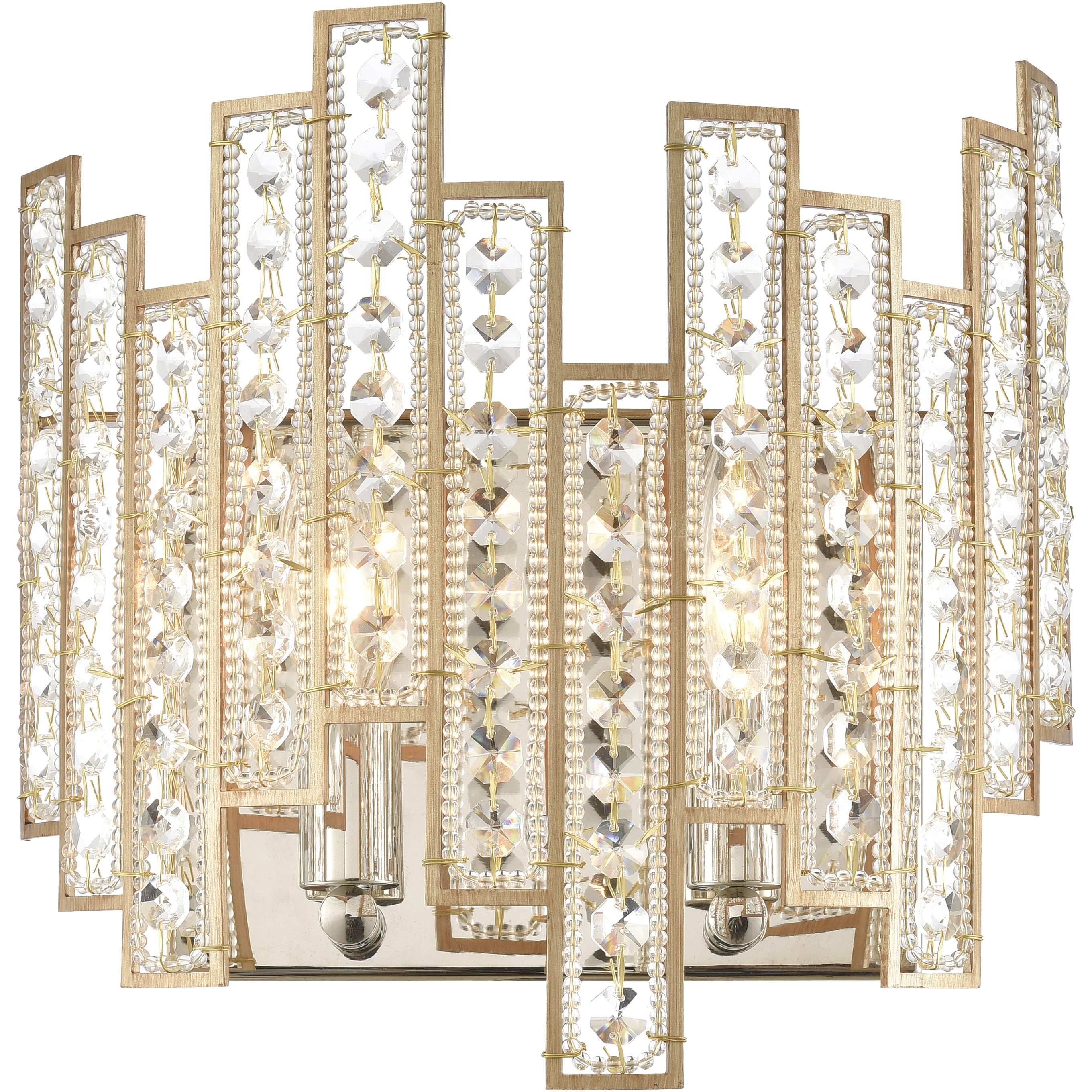 Equilibrium 2 Light 11 inch Polished Nickel ADA Sconce Wall Light
