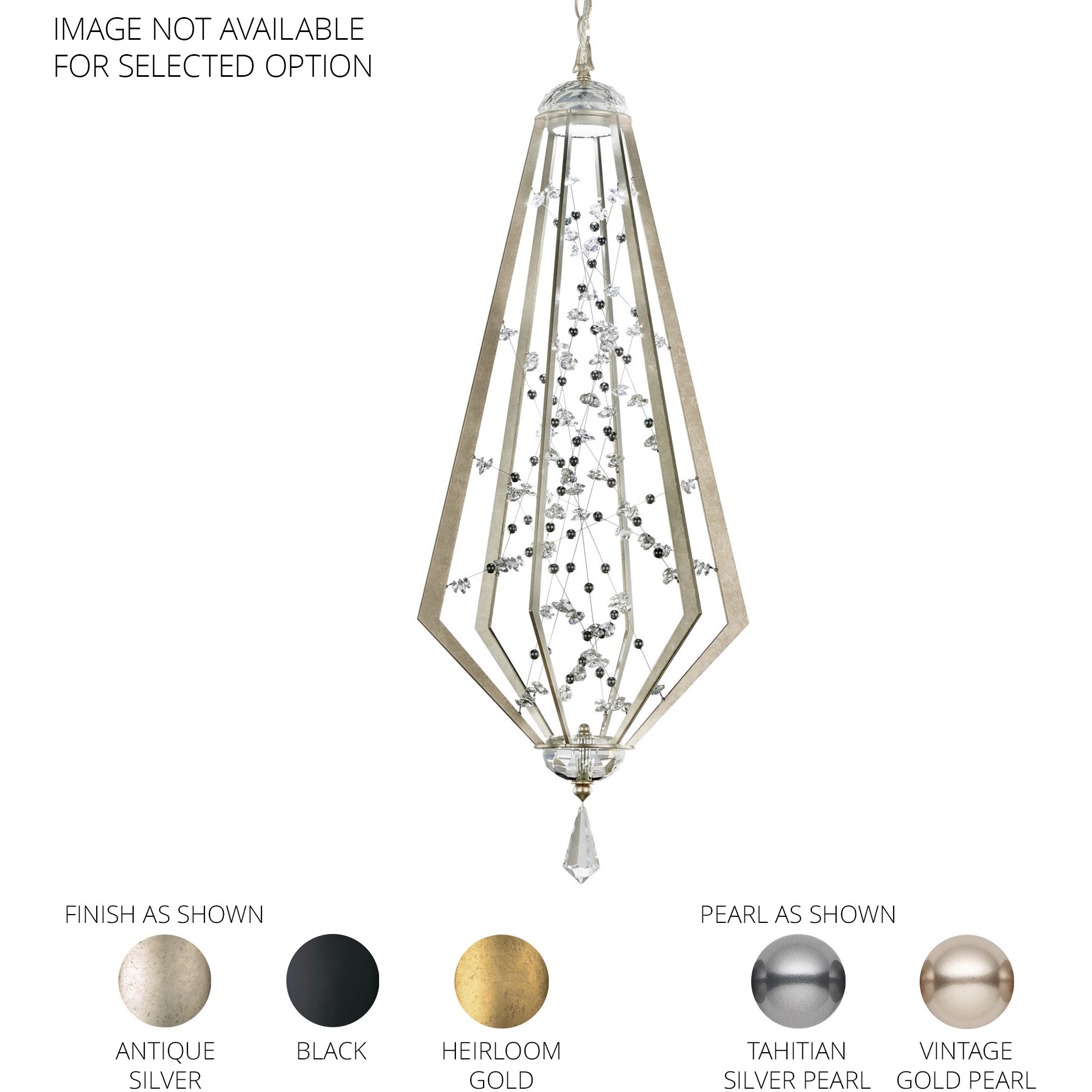 Forever Eternity LED 13.88 inch Black Pendant Ceiling Light in Clear Radiance Crystal and Gold Pearl