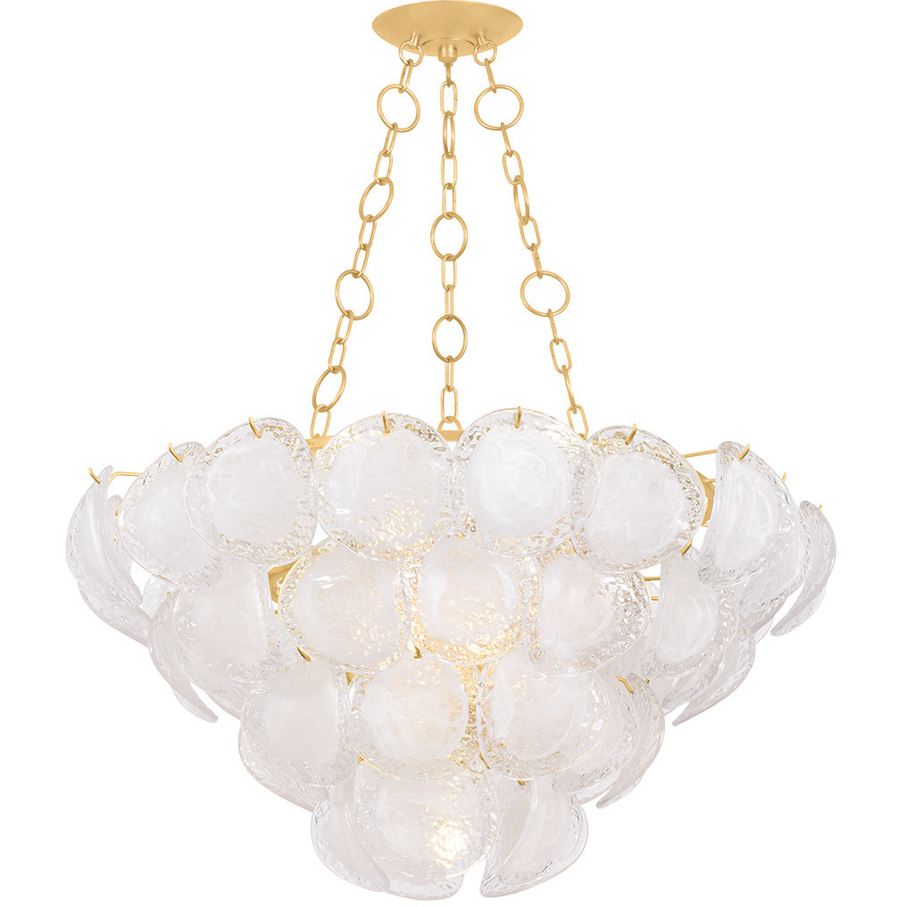 Cedar Hill 9 Light 39 inch Vintage Gold Leaf Chandelier Ceiling Light