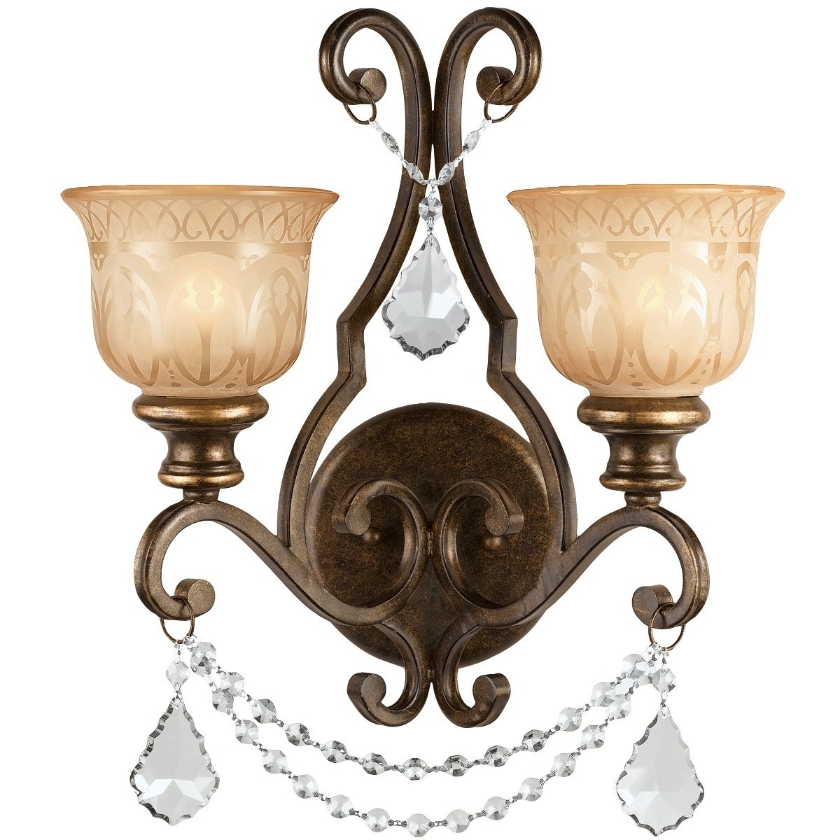Norwalk Bath Wall Light in Clear Hand Cut
