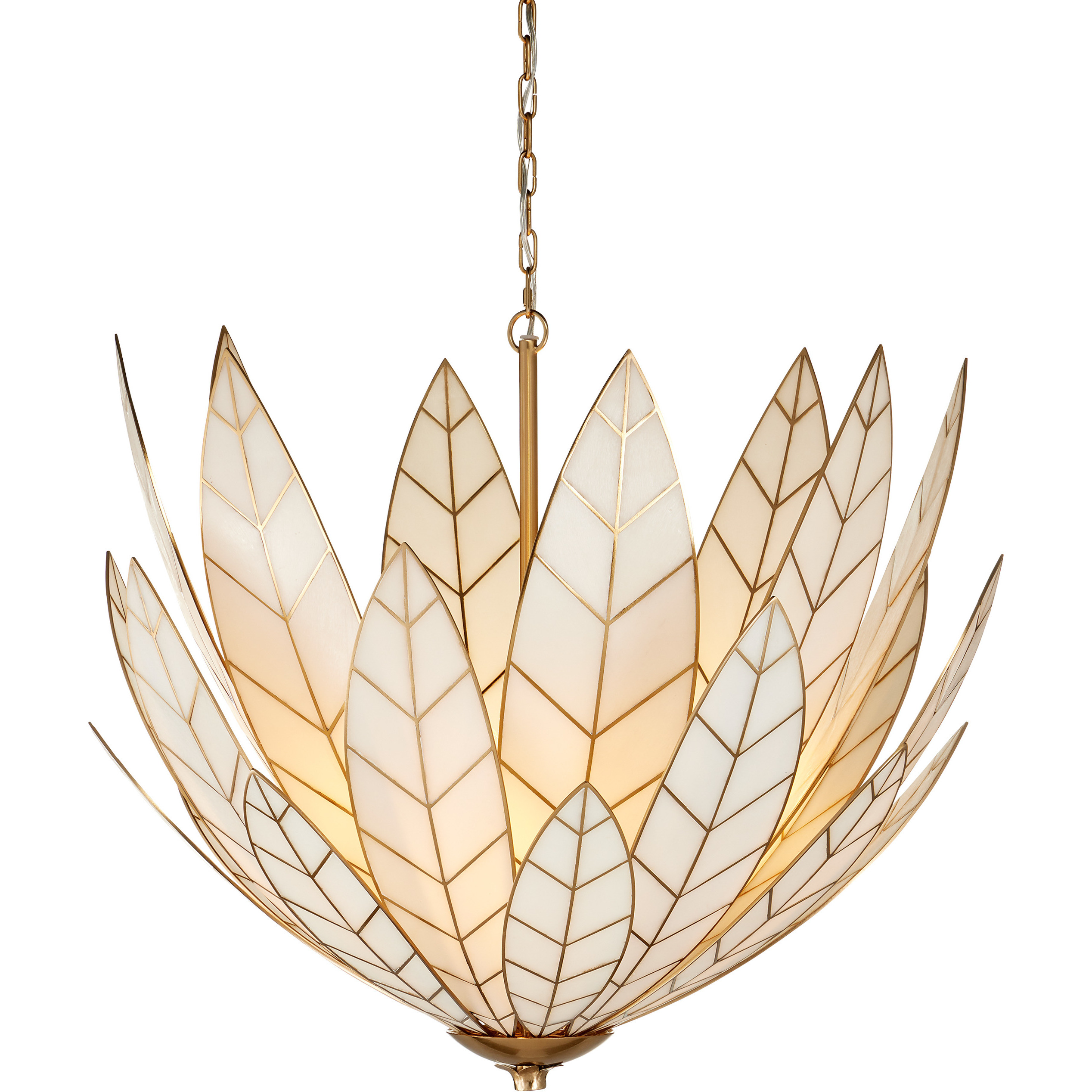 Lamina 3 Light 35 inch Antique Brass Chandelier Ceiling Light