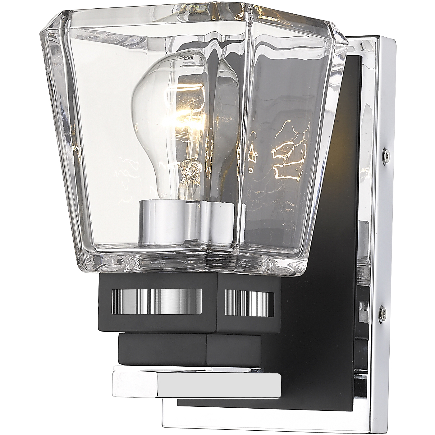 Jackson 1 Light 4.75 inch Chrome and Matte Black Wall Sconce Wall Light