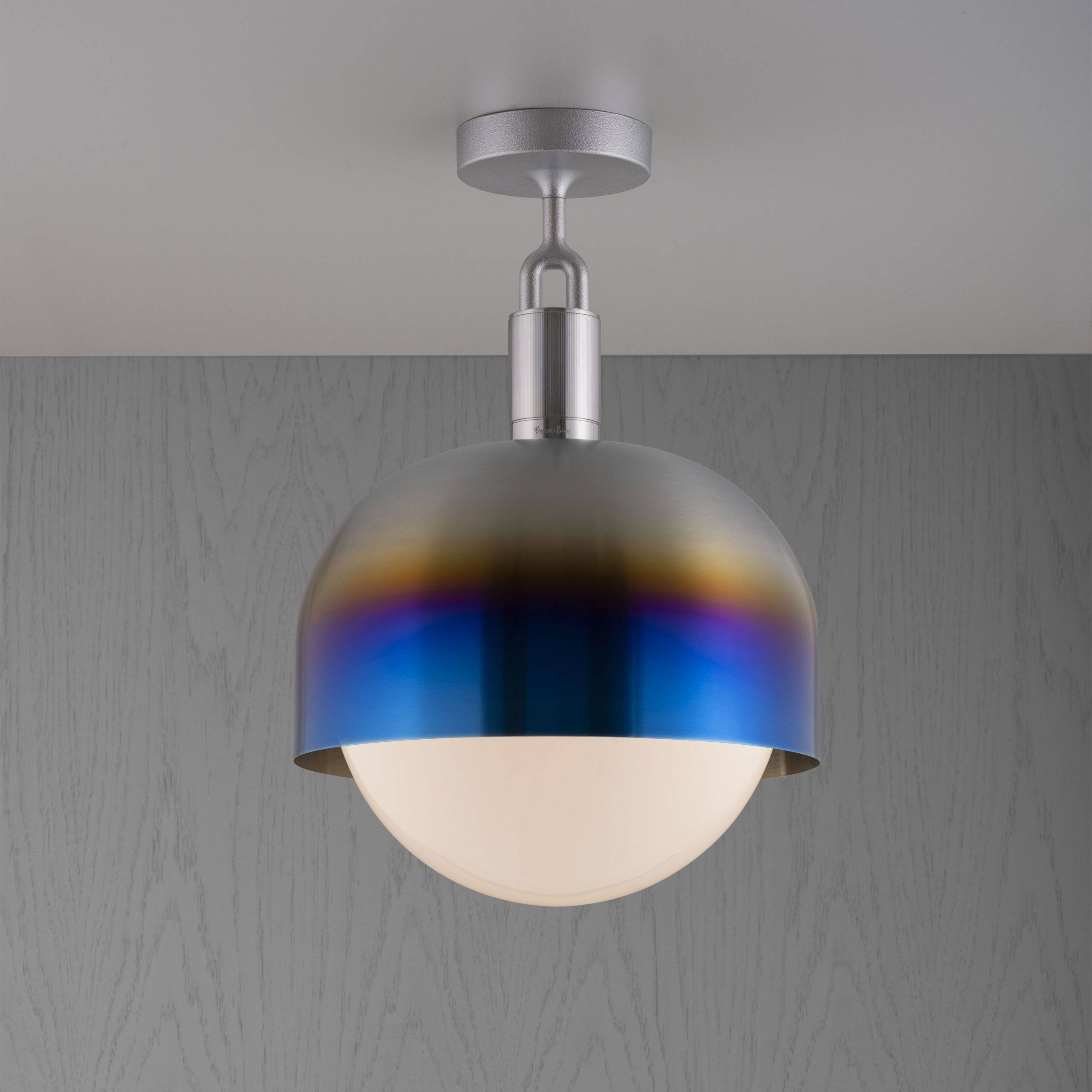 Forked LED 13.39 inch Burnt Steel Flush Mount Ceiling Light