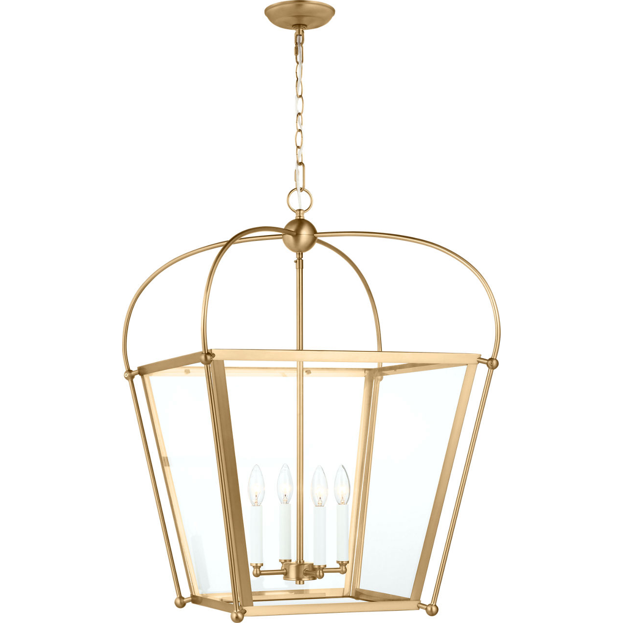 C&M by Chapman & Myers Charleston 4 Light 14.5 inch Satin Brass Pendant Ceiling Light