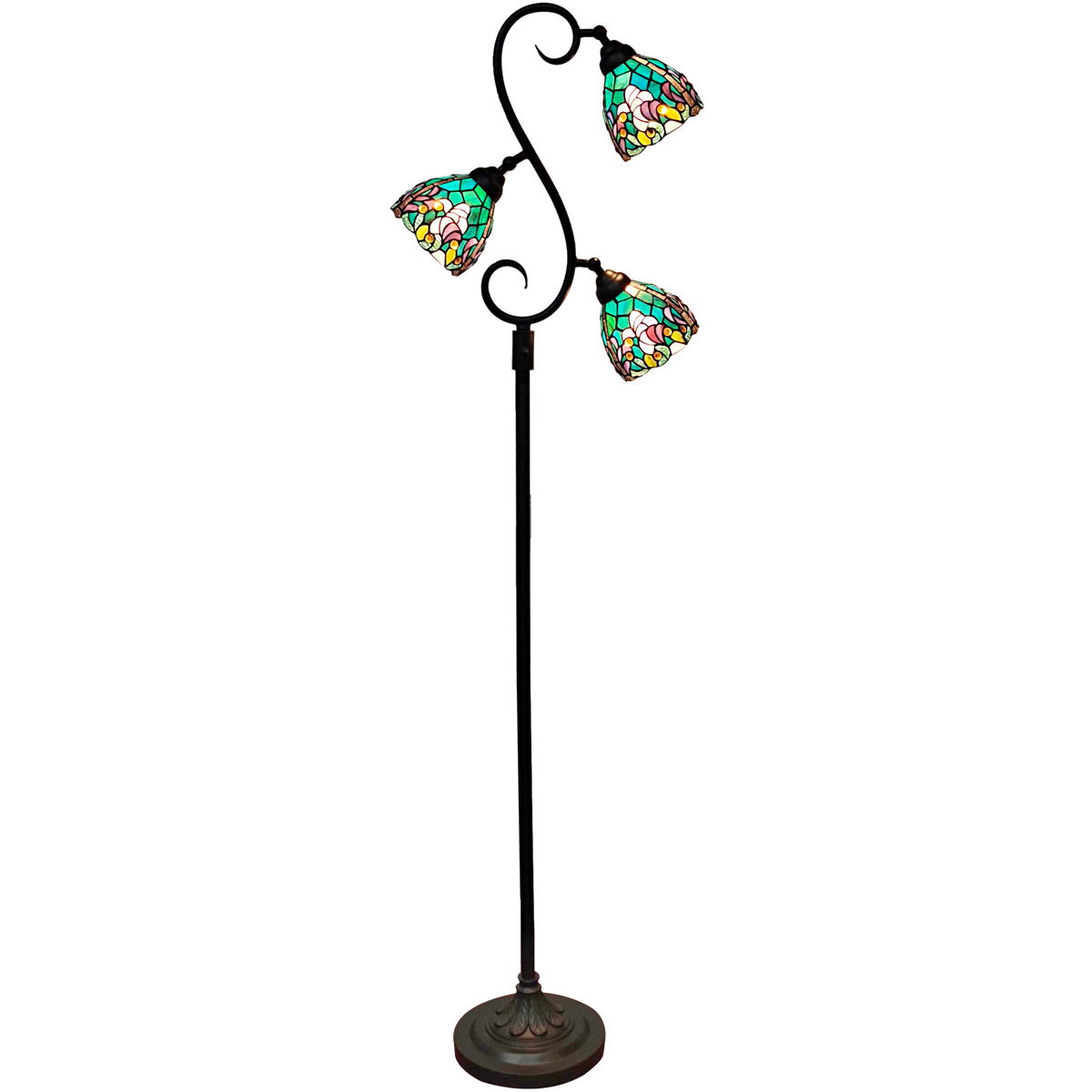 Dale Tiffany TF20386 Alassio Teal 73 inch 75.00 watt Tiffany Bronze