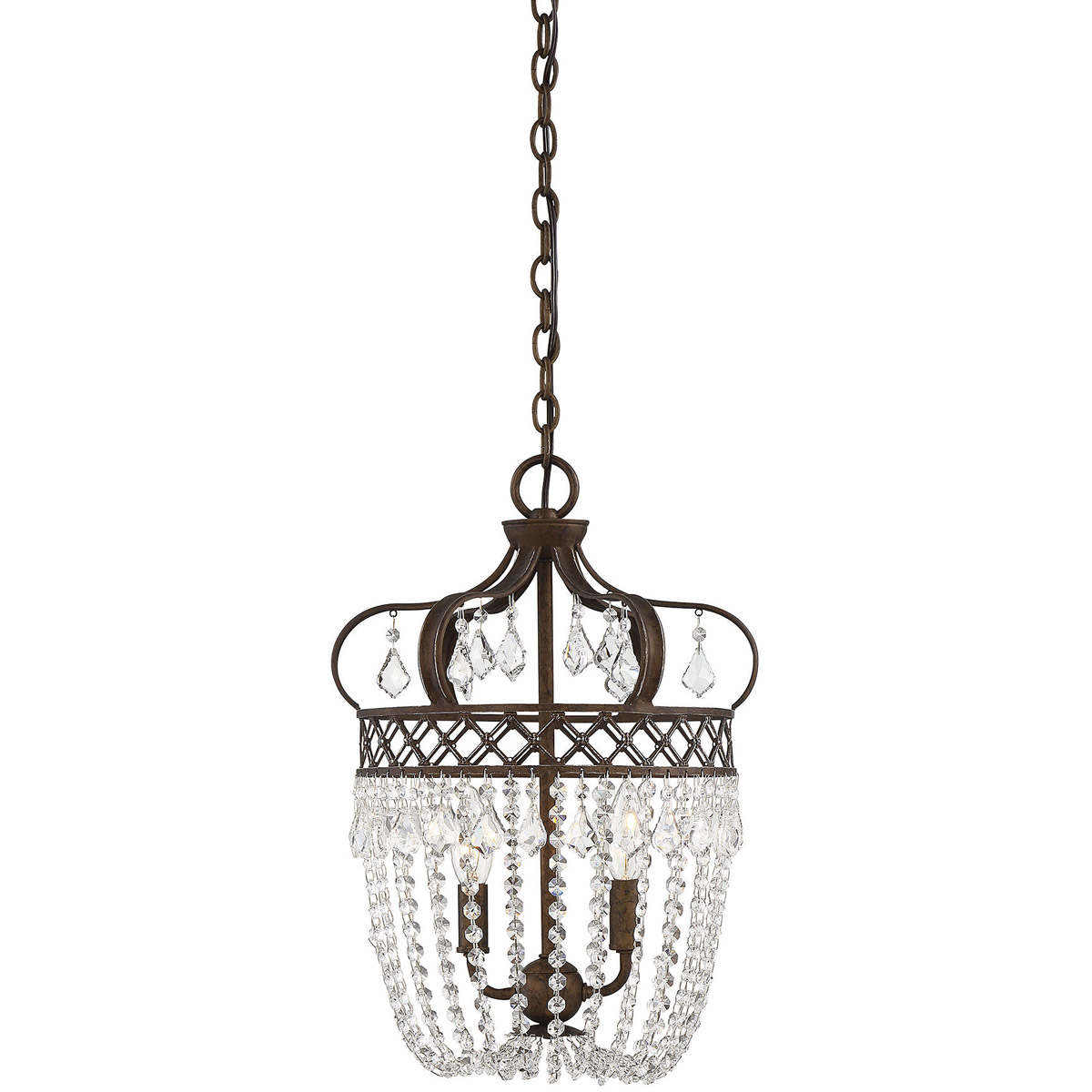 Rochelle 2 Light 12 inch New Tortoise Shell with Silver Pendant Ceiling Light