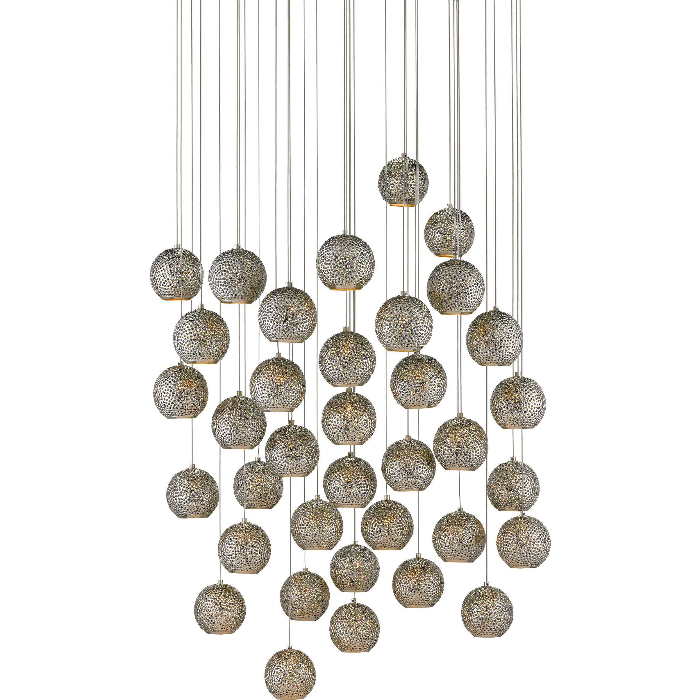 Giro 36 Light 36 inch Nickel Multi-Drop Pendant Ceiling Light