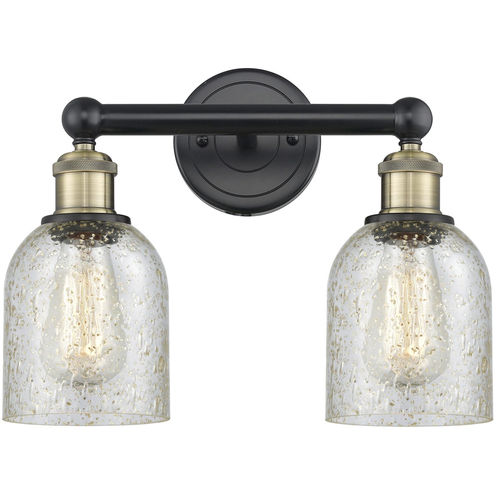 Caledonia 2 Light 14 inch Black Antique Brass Bath Vanity Light Wall Light in Mica