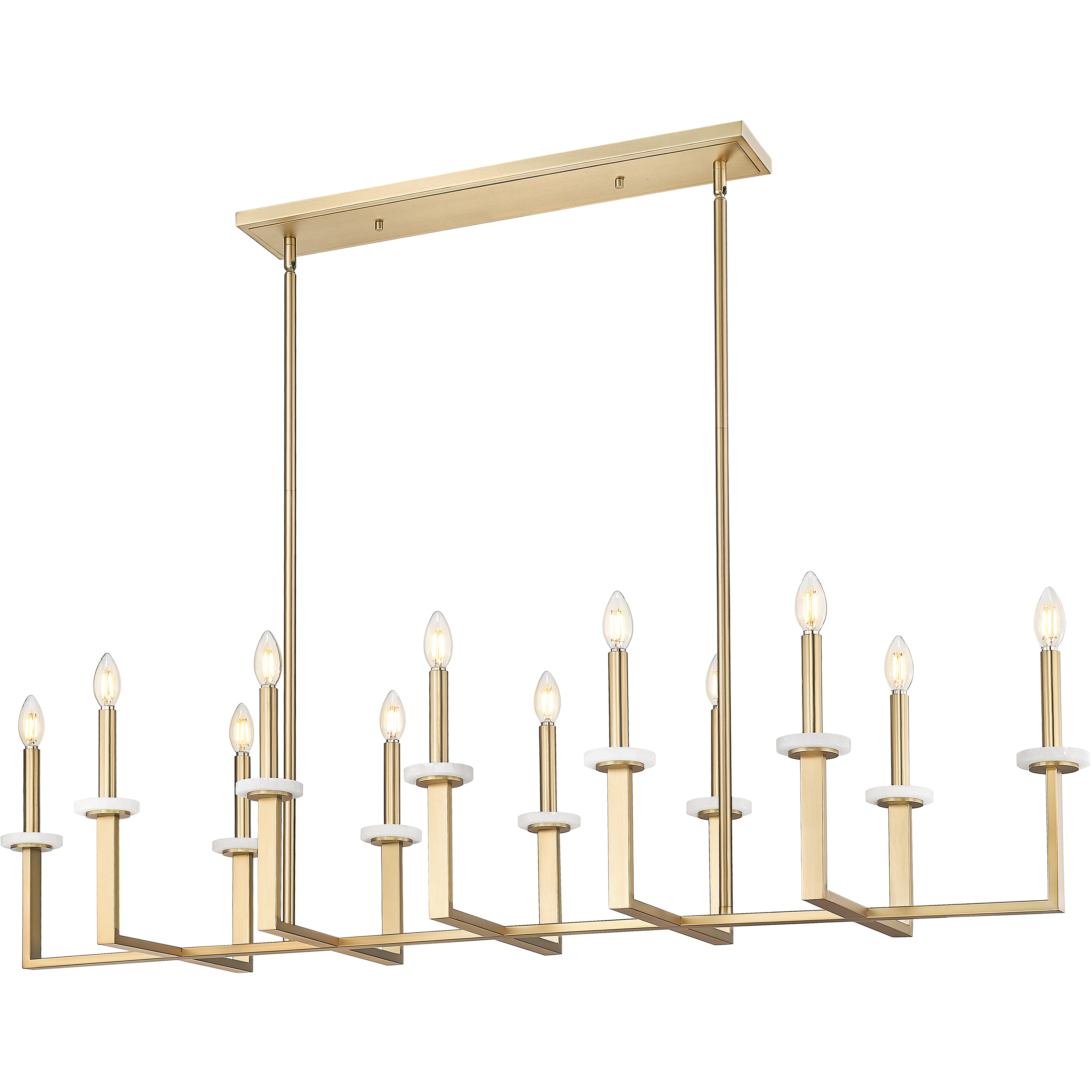 Gaultier 12 Light 56.75 inch Mondern Gold Linear Chandelier Ceiling Light in Modern Gold
