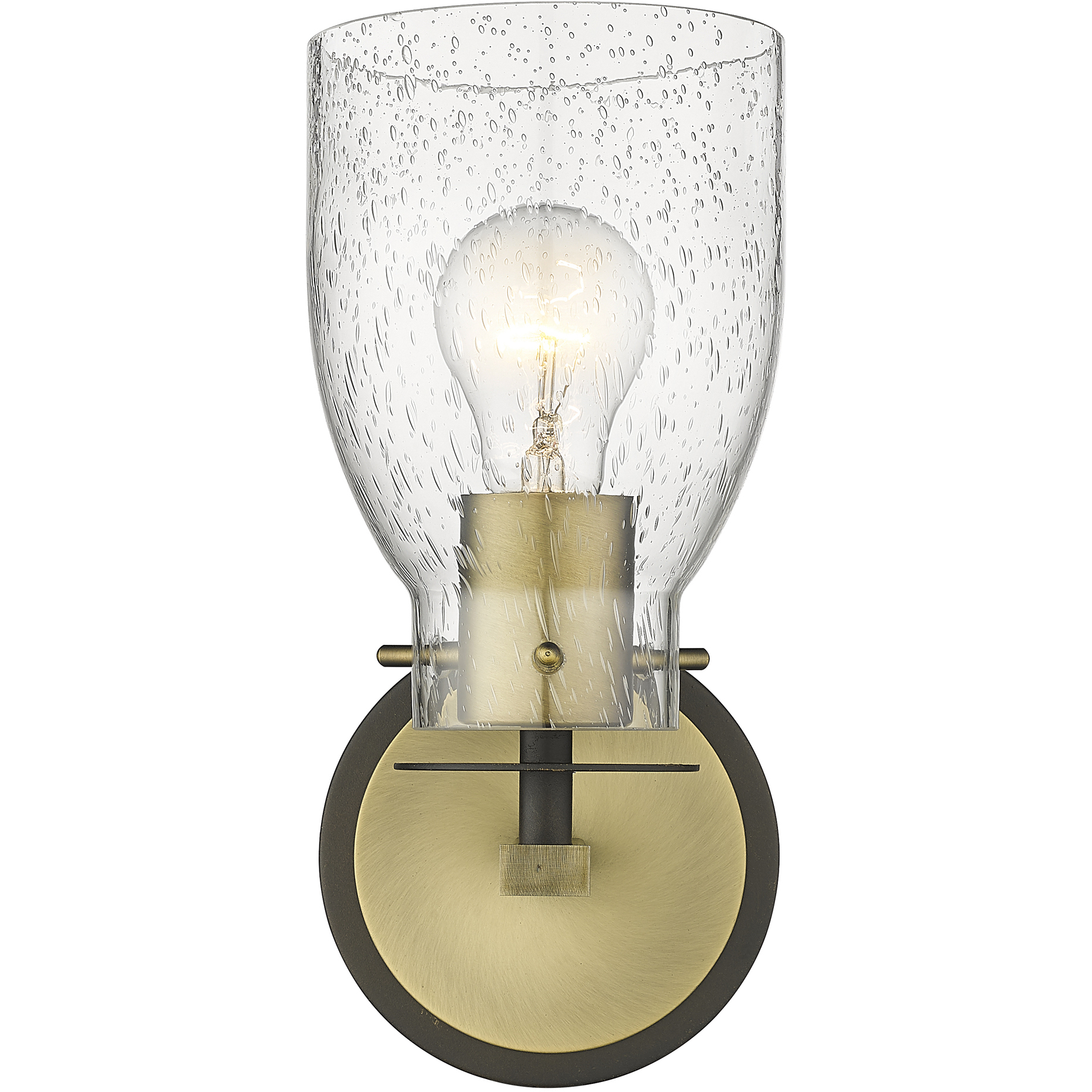 Shelby 1 Light 5 inch Oil Rubbed Bronze and Antique Brass Vanity Light Wall Light