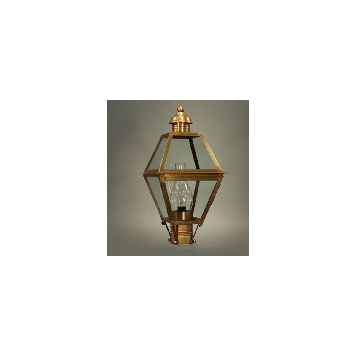 Boston 1 Light 20 inch Dark Brass Post Lantern in Frosted Glass, Chimney, Medium