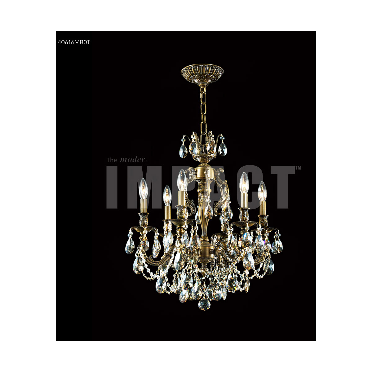 Brindisi 6 Light 21 inch Monaco Bronze Crystal Chandelier Ceiling Light