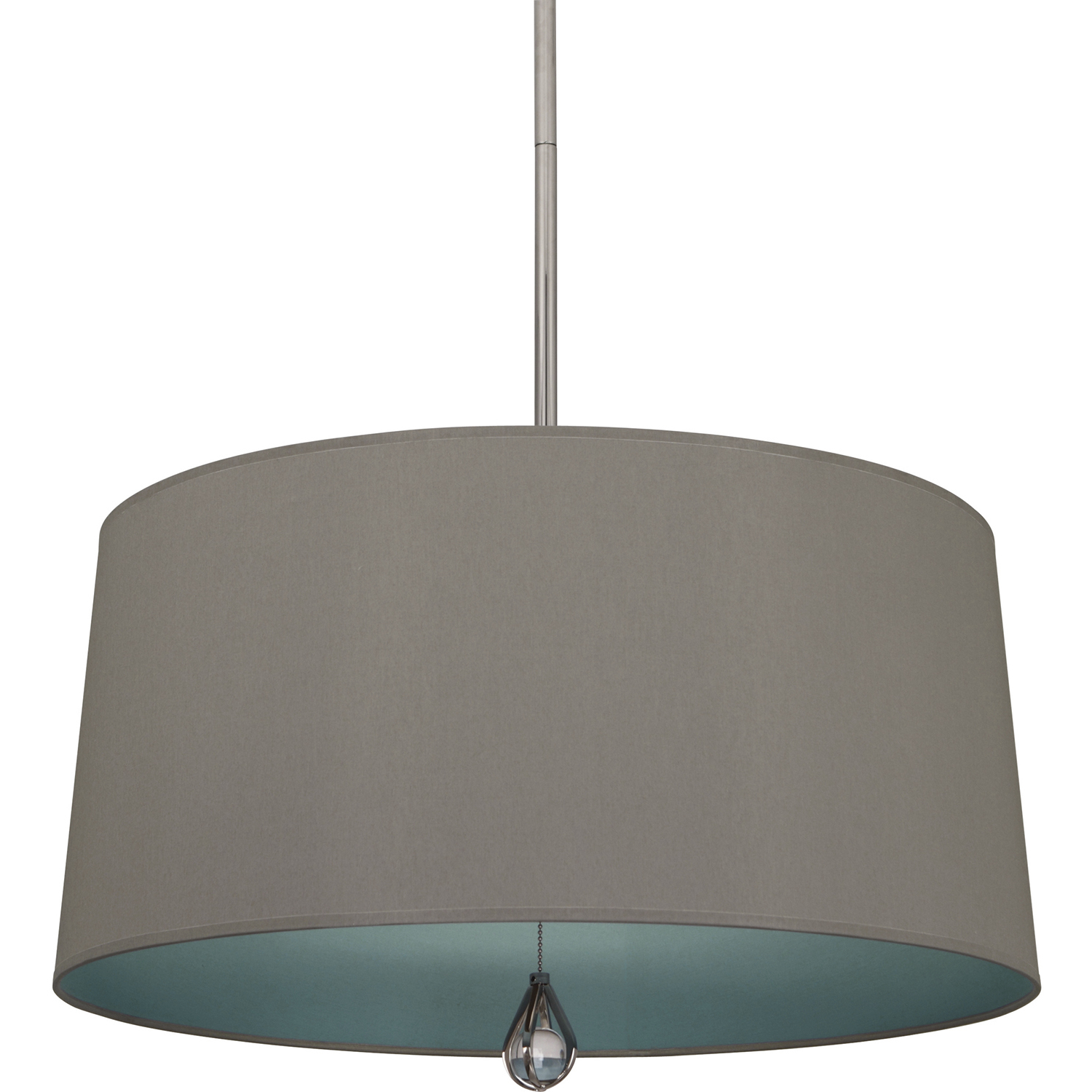 Williamsburg Custis 3 Light 25.5 inch Polished Nickel Pendant Ceiling Light in Carter Gray With Mayo Teal