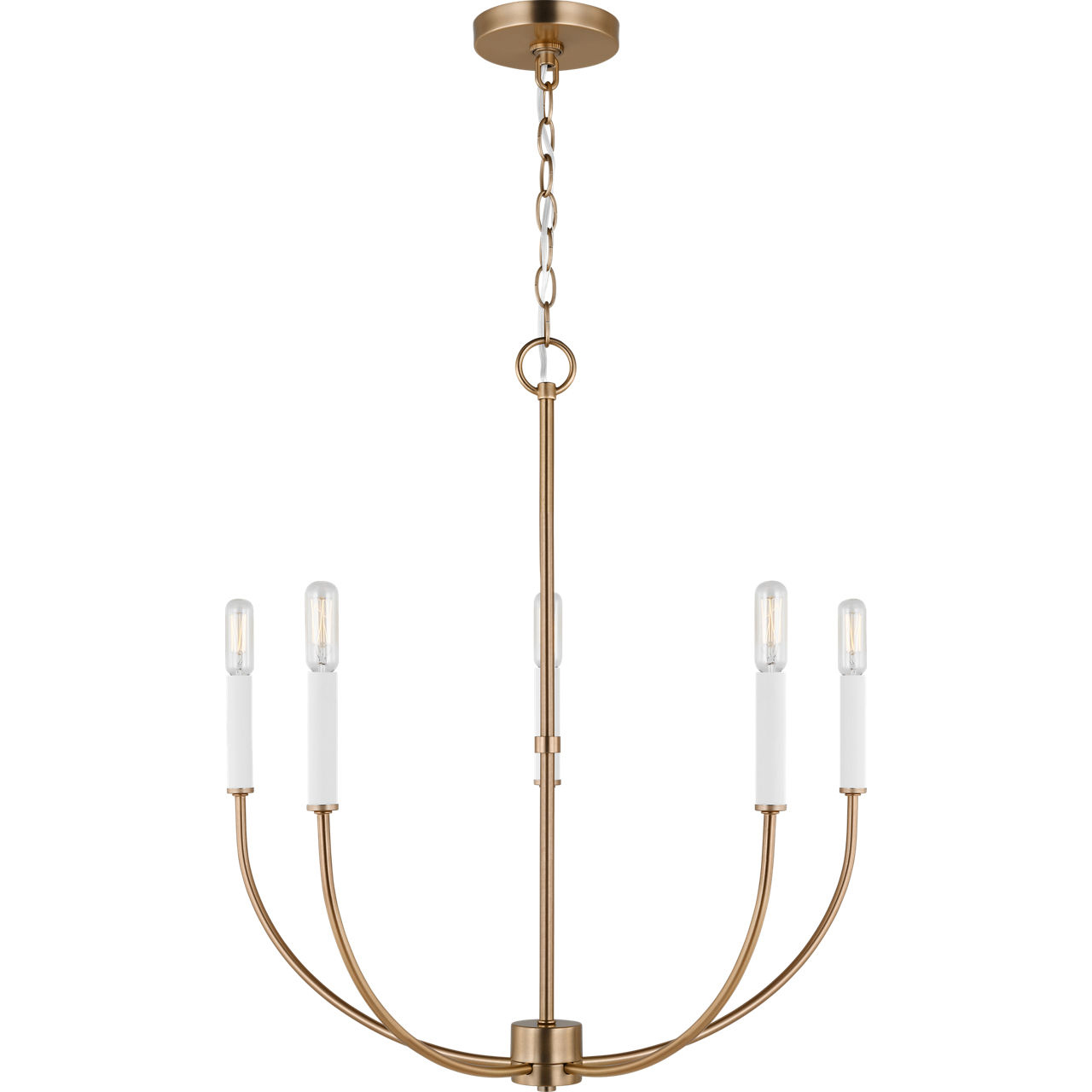 Greenwich 5 Light 24.13 inch Satin Brass Chandelier Ceiling Light