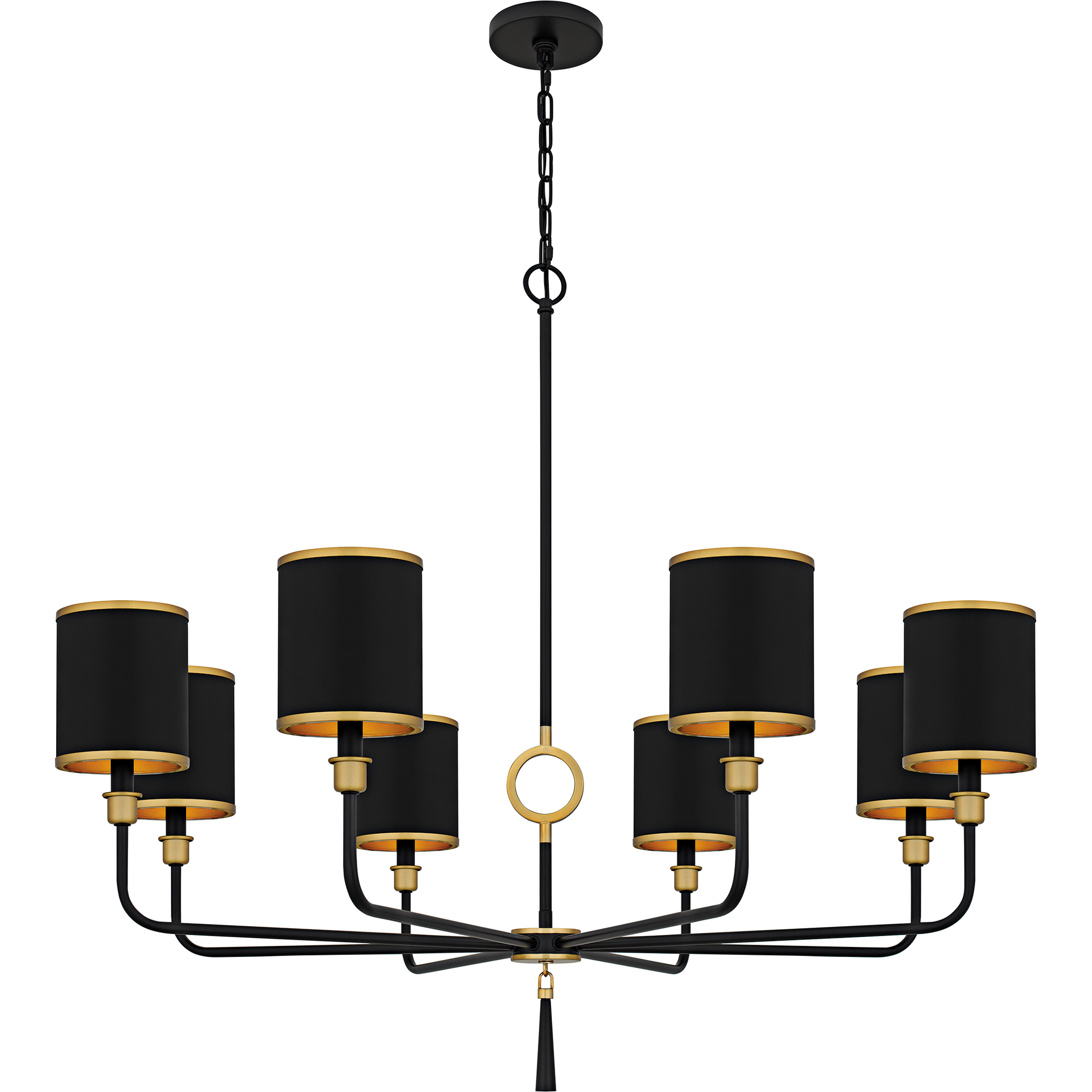 Lockery 8 Light 40 inch Matte Black Chandelier Ceiling Light
