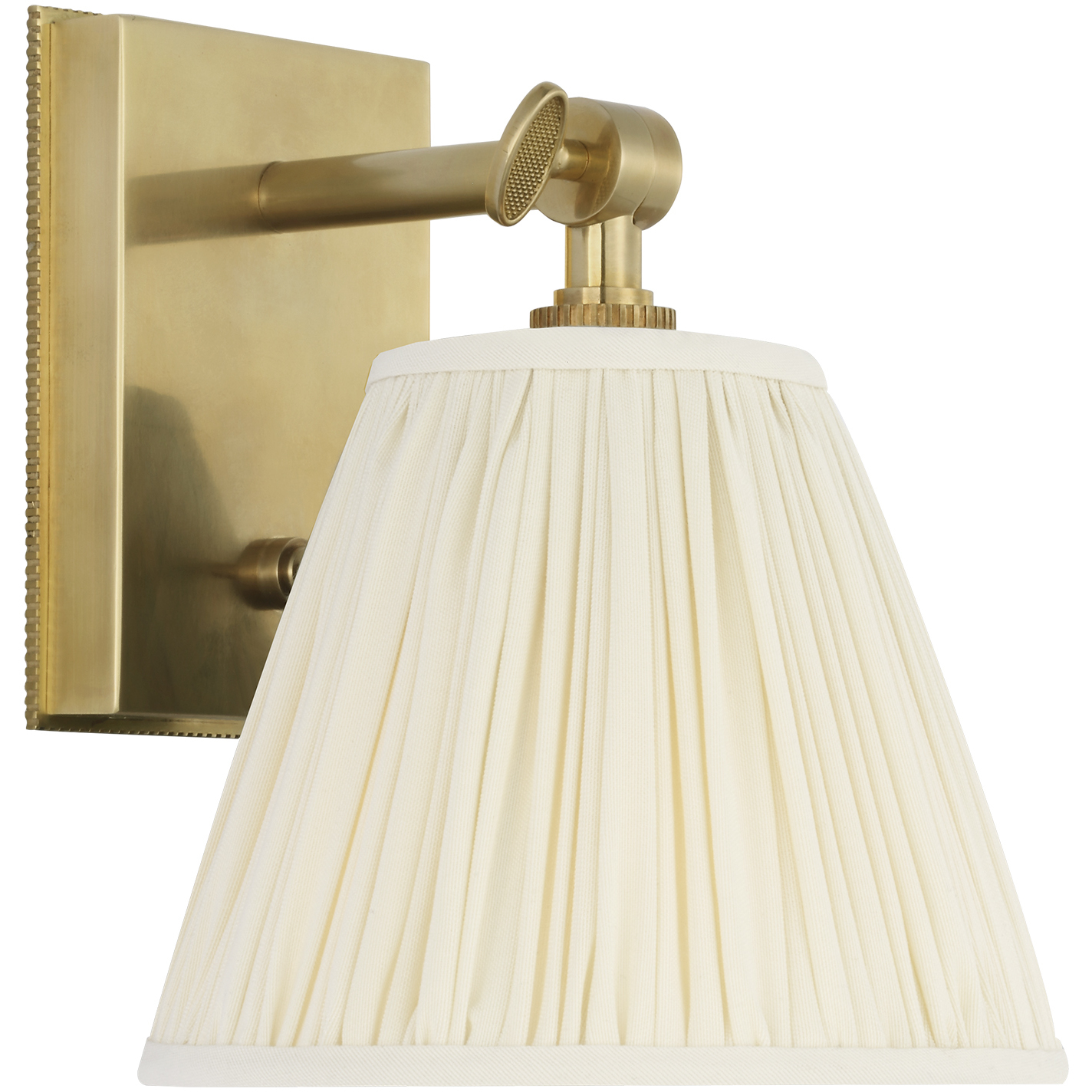 Marie Flanigan Wimberley LED 6 inch Soft Brass Bedside Wall Light in Silk Pleated
