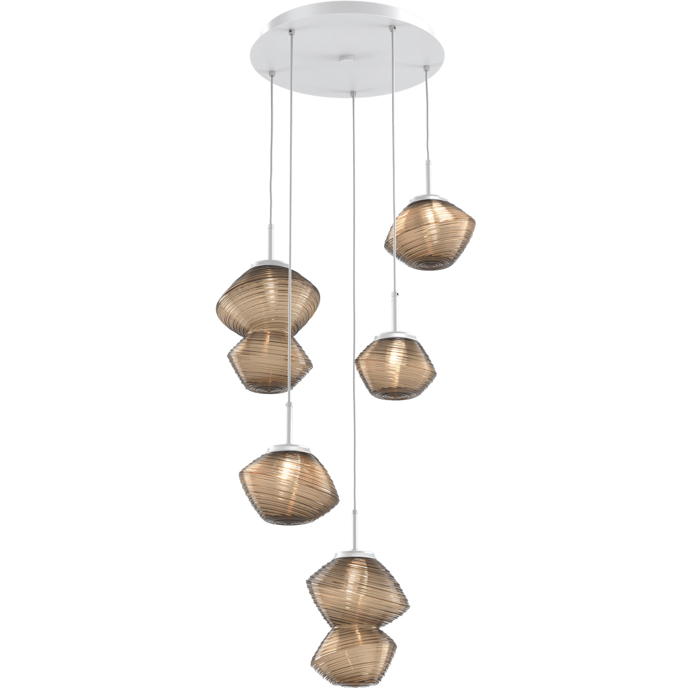 Mesa LED Classic Silver Chandelier Ceiling Light, Multi-Port Round