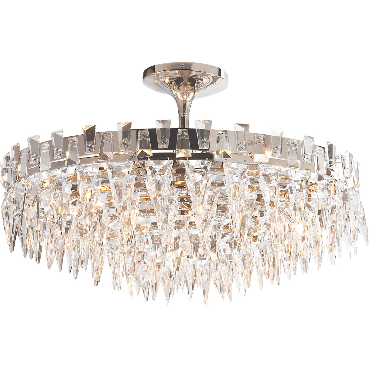 Joe Nye Trillion 10 Light 21 inch Polished Nickel Flush Mount Ceiling Light, Large