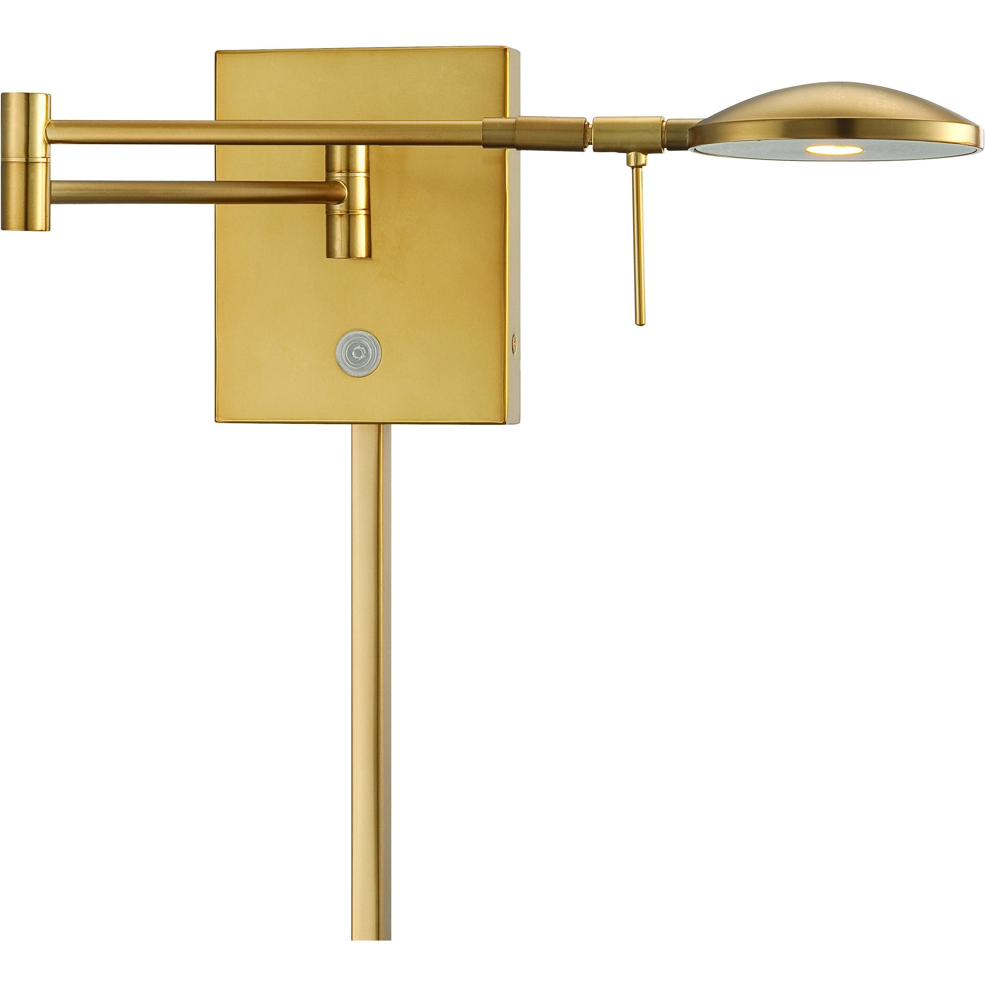 George's Reading Room 3.5 inch 8.00 watt Honey Gold Swing Arm Wall Lamp Wall Light