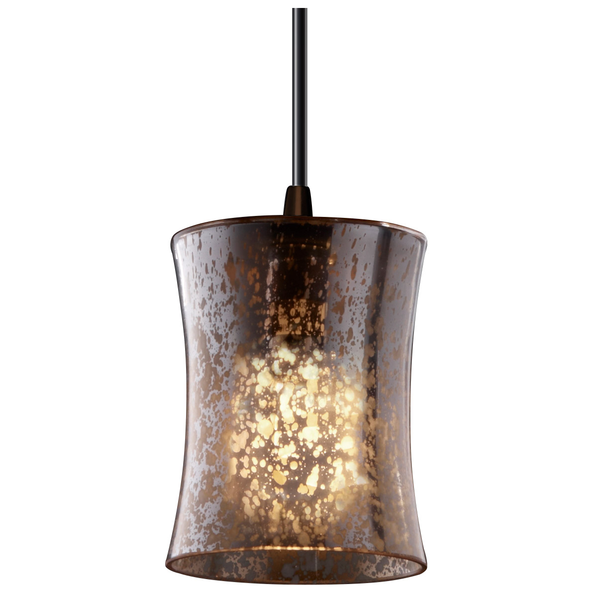 Fusion 1 Light 5 inch Dark Bronze Pendant Ceiling Light in Cord, Mercury Glass, Hourglass, Incandescent