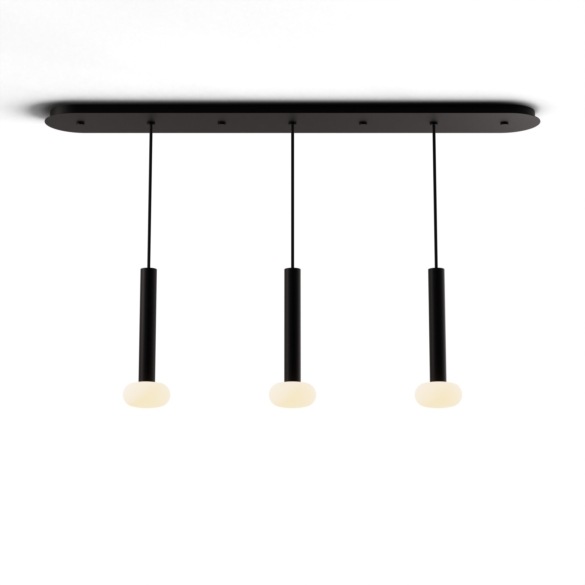 Combi LED 49 inch Matte Black Pendant Ceiling Light, Suspension / Flush Mount 2-in-1