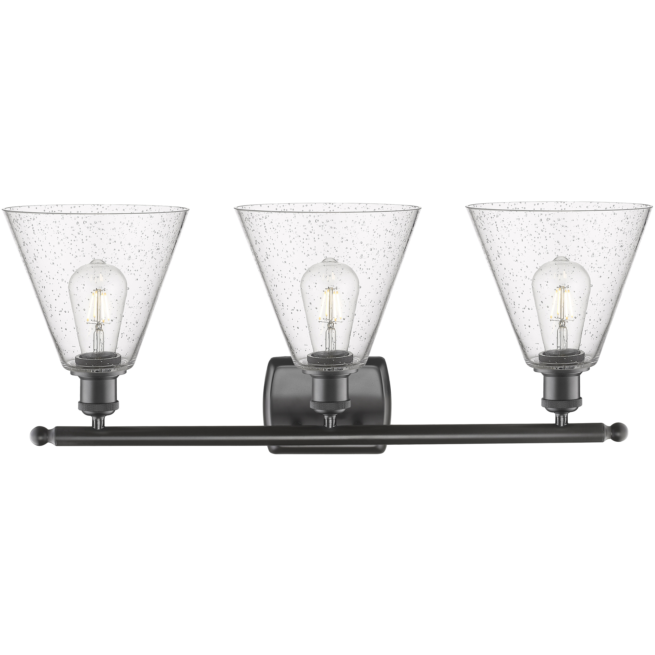 Ballston Ballston Cone LED 28 inch Oil Rubbed Bronze Bath Vanity Light Wall Light in Seedy Glass