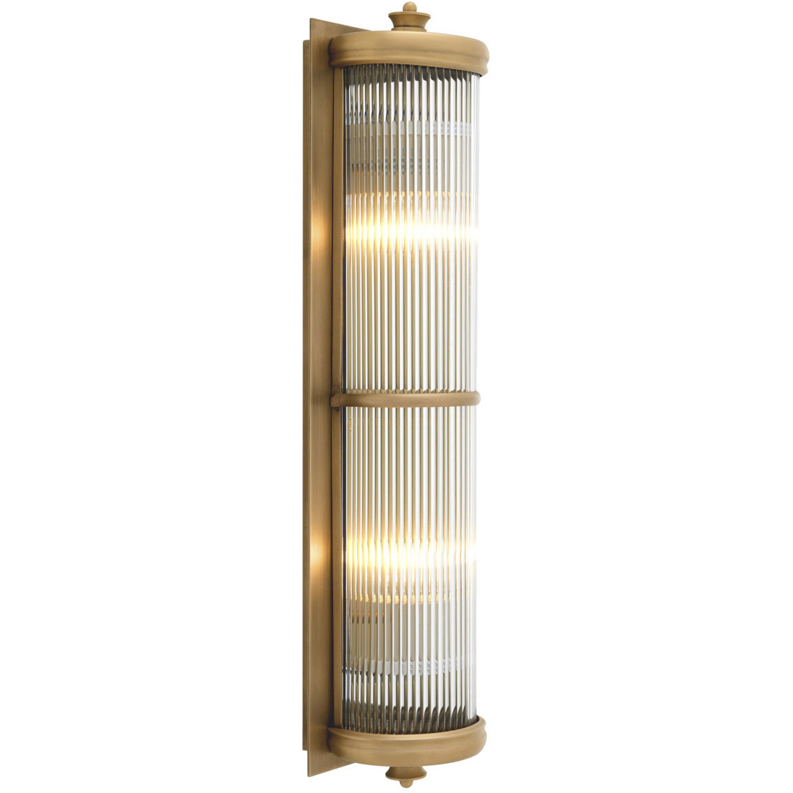 Glorious 2 Light 5.12 inch Matte Brass and Clear Glass Wall Lamp Wall Light, Extra-Large