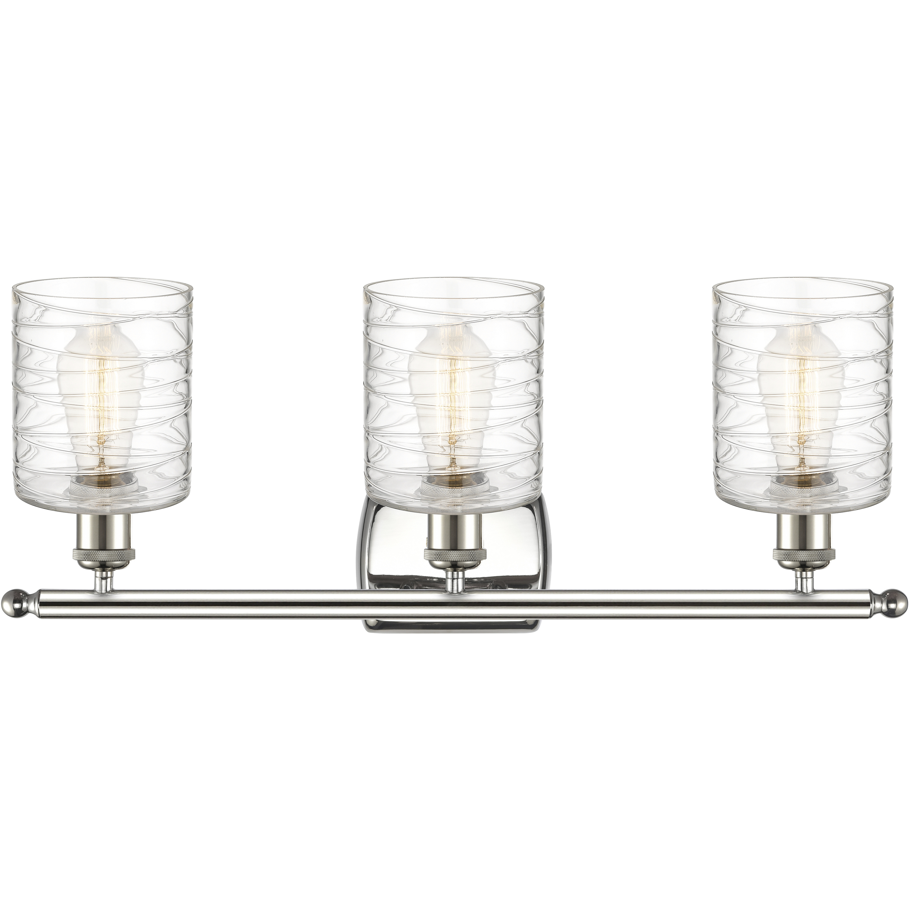 Ballston Cobbleskill LED 26 inch Polished Nickel Bath Vanity Light Wall Light in Deco Swirl Glass