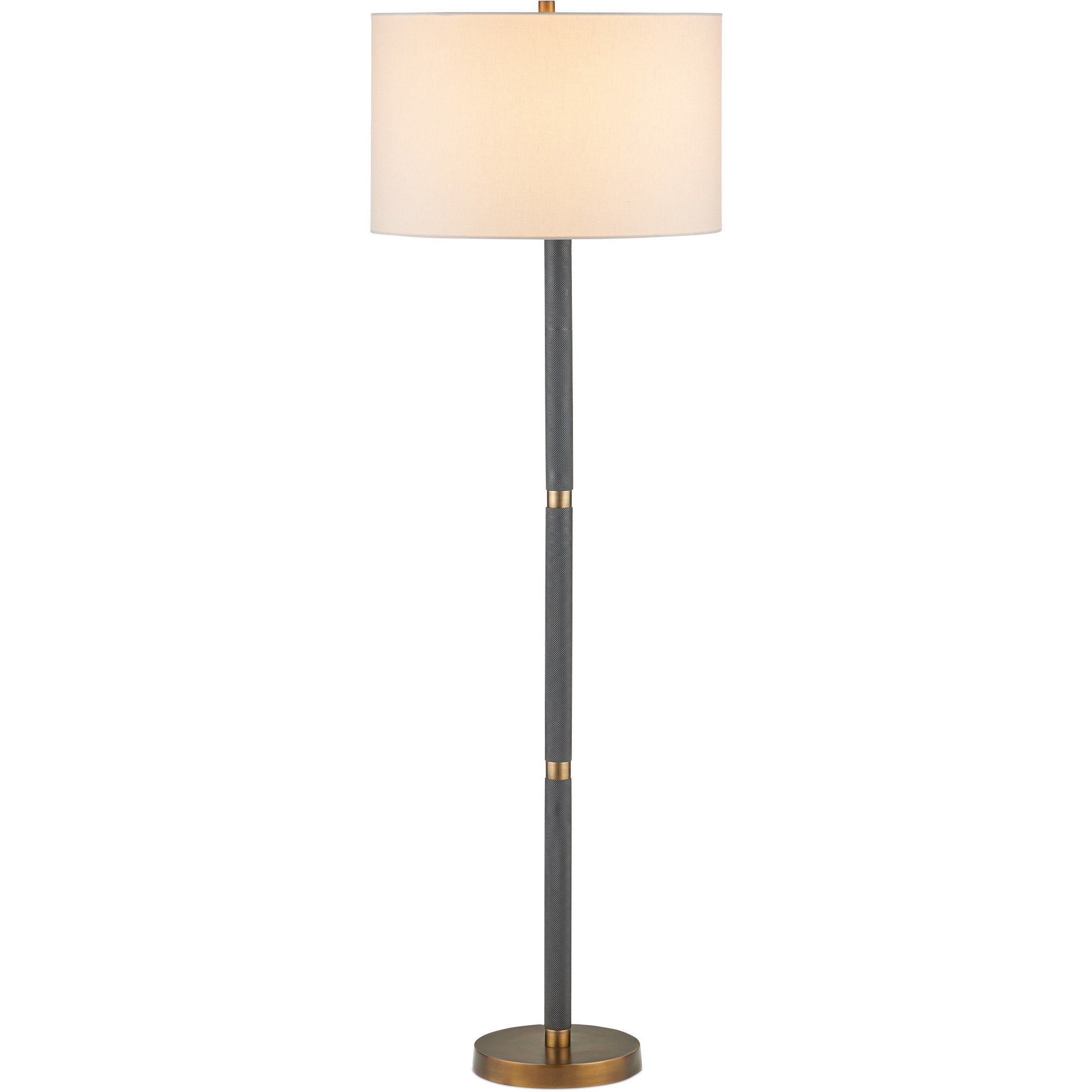 Gavin 62 inch 150 watt Brass Antique and Matte Black Floor Lamp Portable Light