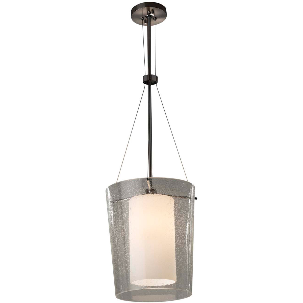Fusion 1 Light 12 inch Polished Chrome Pendant Ceiling Light in Incandescent, Opal Fusion
