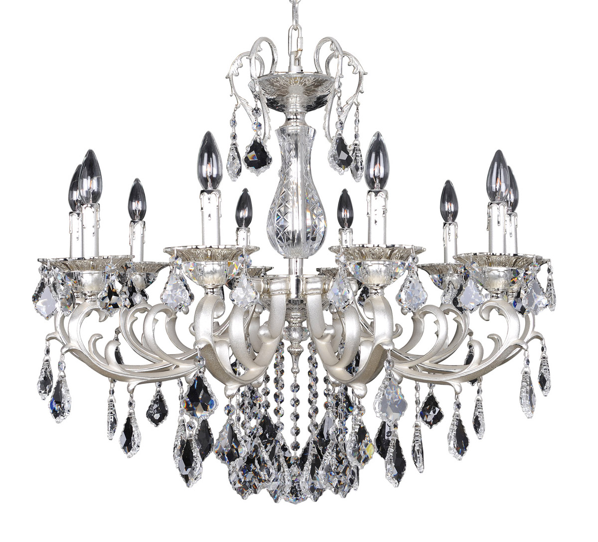 Rafael 10 Light 31 inch Two-Tone Silver Chandelier Ceiling Light