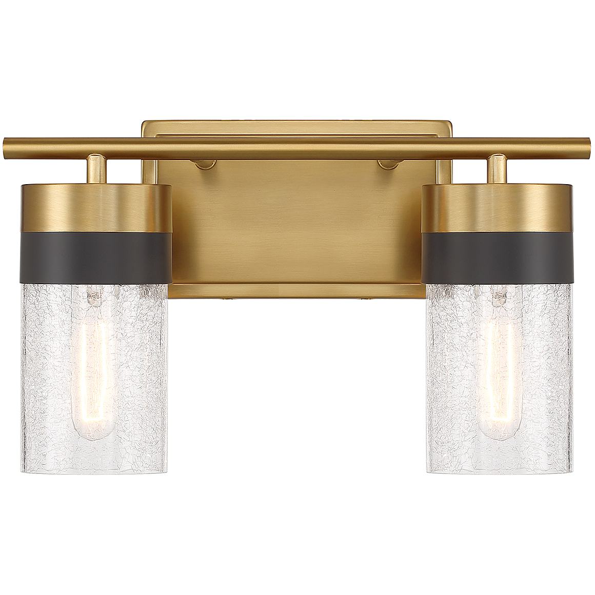 Brickell 2 Light 14 inch Warm Brass Bathroom Vanity Light Wall Light