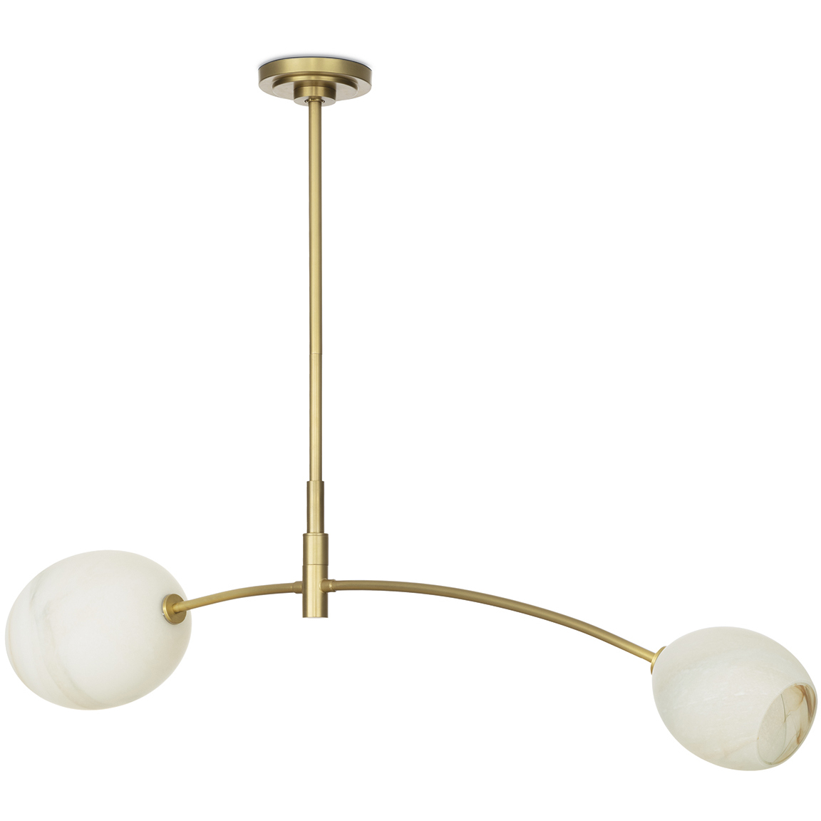 Artemis 2 Light 46.75 inch Natural Brass Pendant Ceiling Light in Alabaster Glass