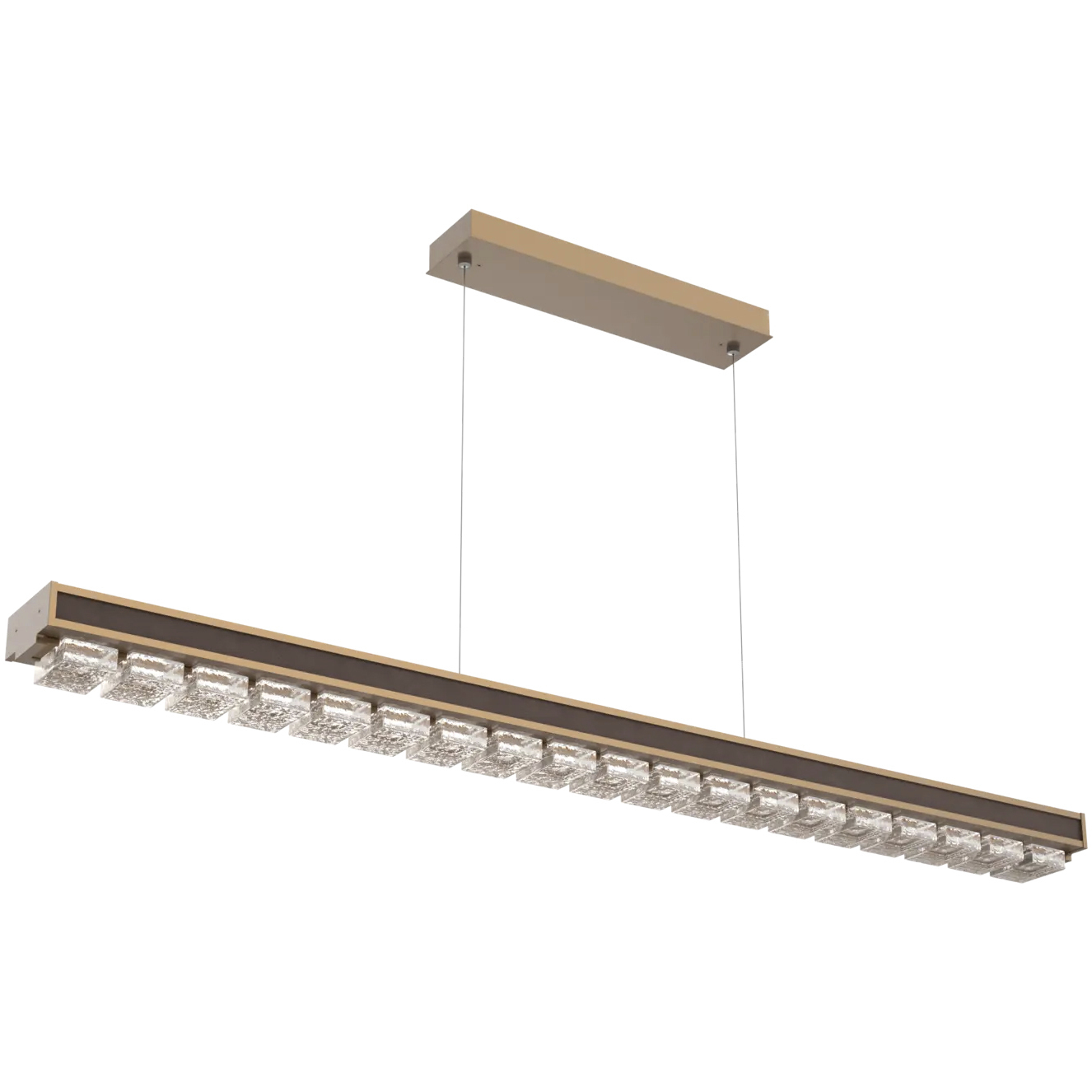 Tessera LED 62.6 inch Novel Brass with Cocoa Linear Chandelier Ceiling Light