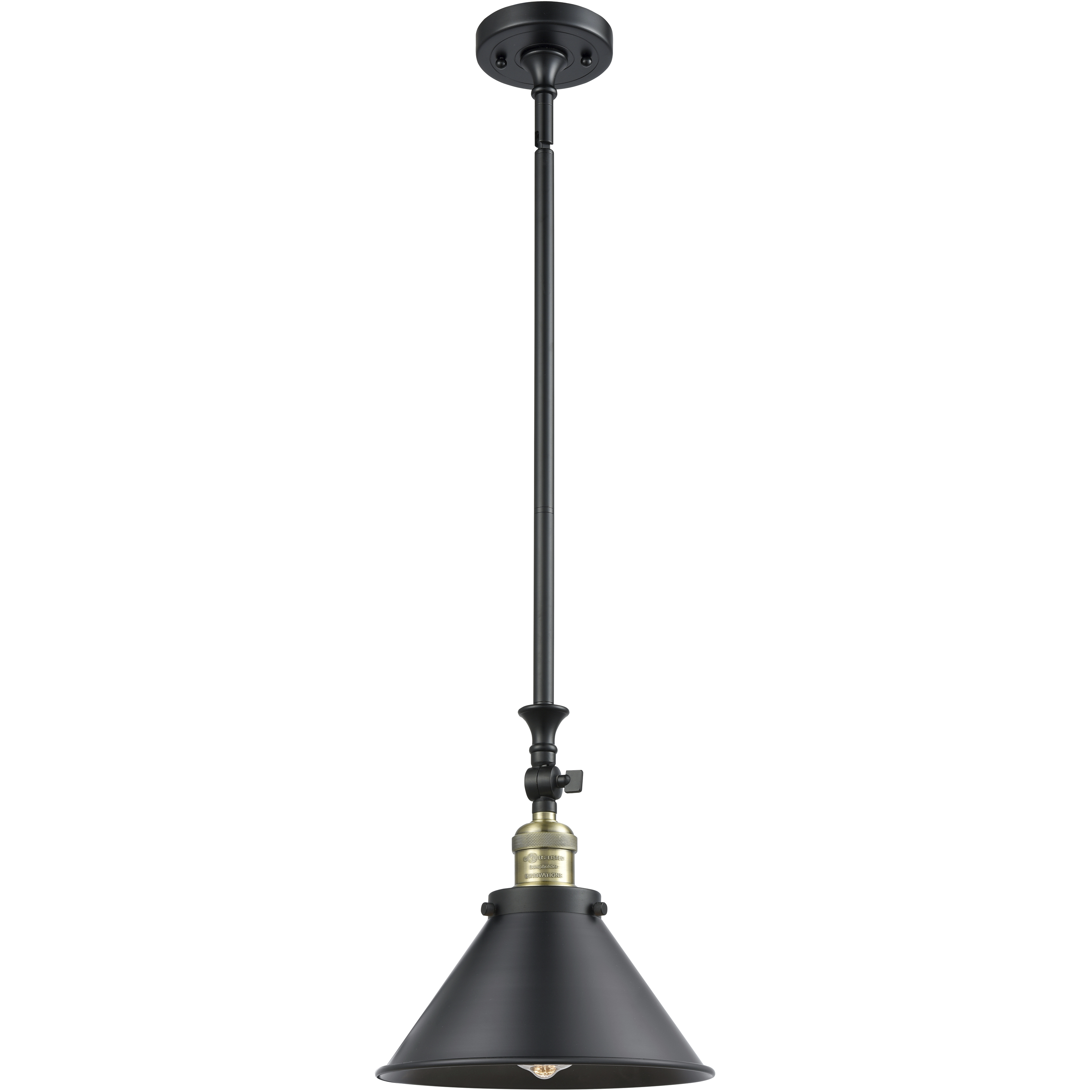 Franklin Restoration Briarcliff LED 10 inch Black Antique Brass Mini Pendant Ceiling Light, Franklin Restoration