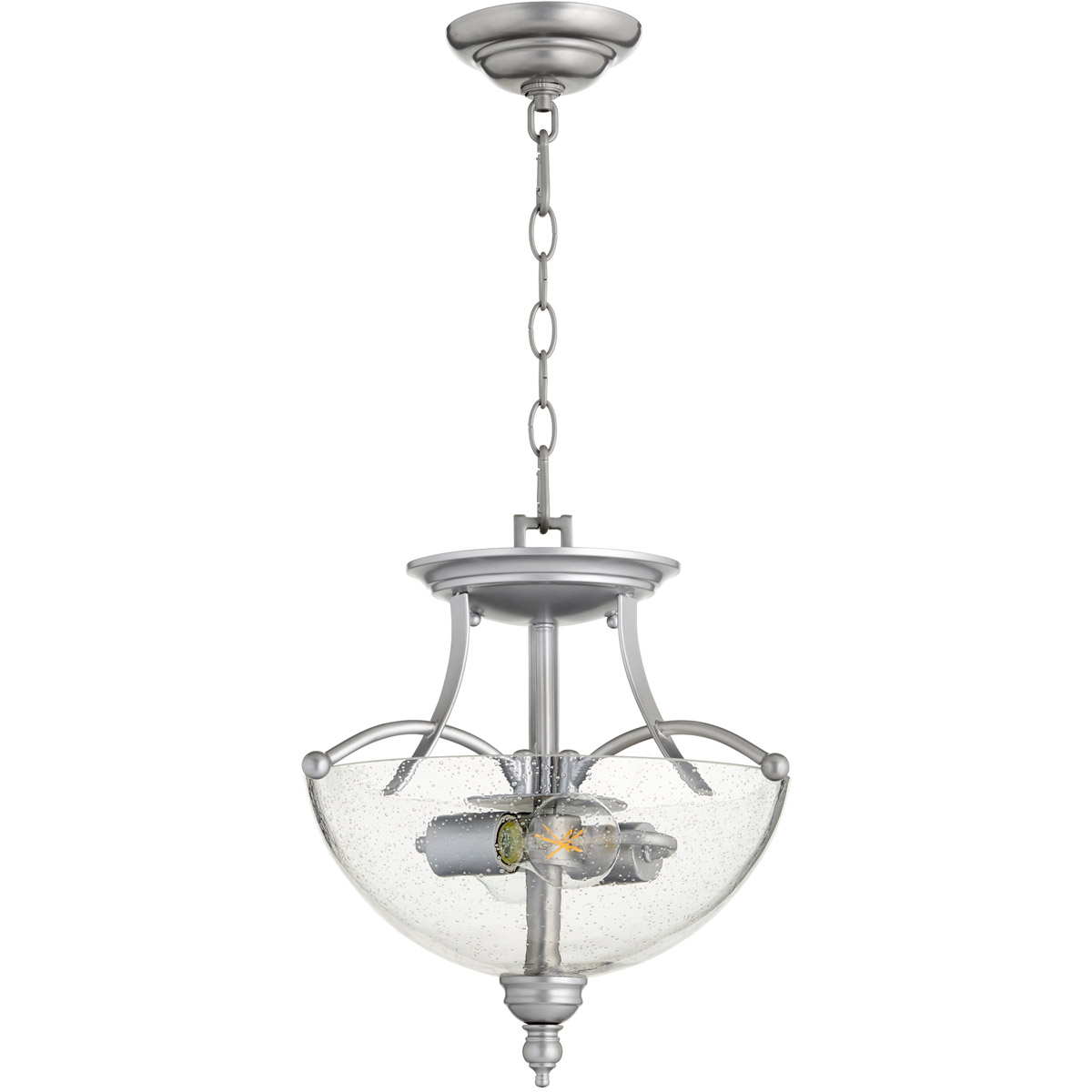 Aspen 2 Light 14 inch Classic Nickel Dual Mount Pendant Ceiling Light