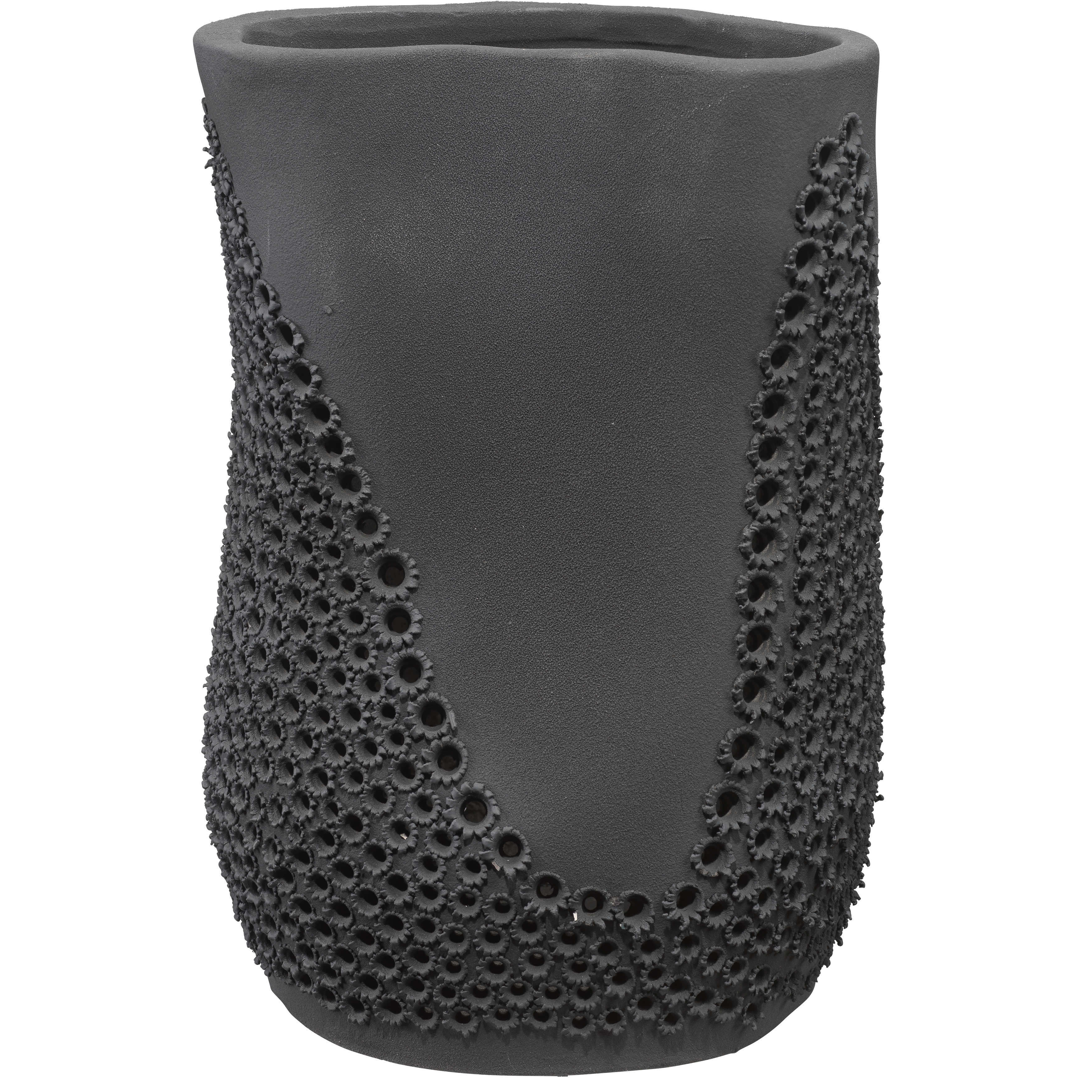 Moonrise 12.5 X 8.5 inch Vase in Matte Black Porcelain