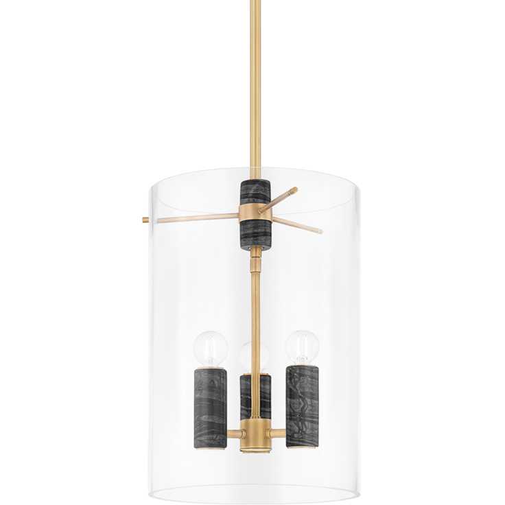 Adonis 3 Light 12 inch Vintage Brass Indoor Lantern Ceiling Light
