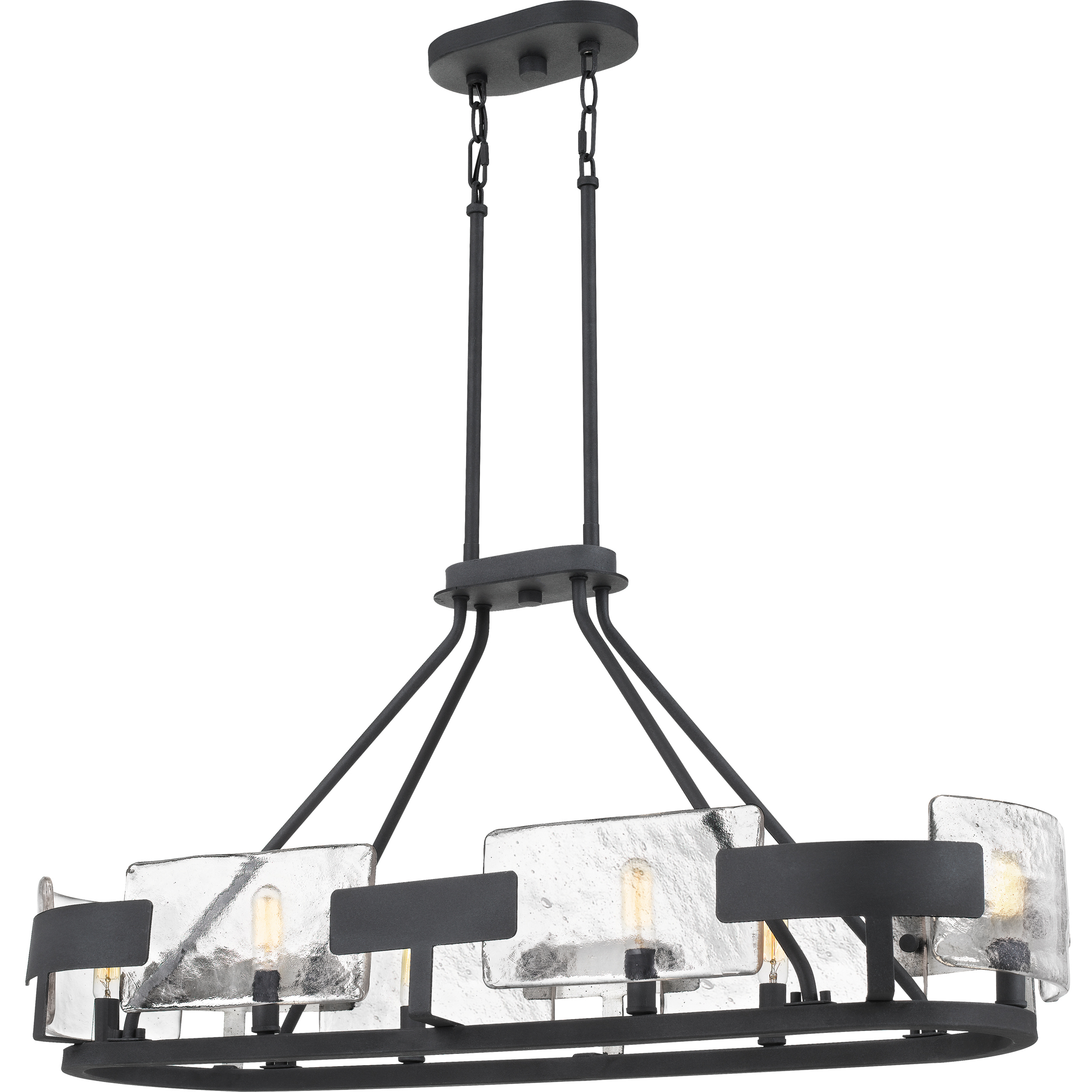 Stratum 6 Light 38 inch Royal Ebony Island Chandelier Ceiling Light